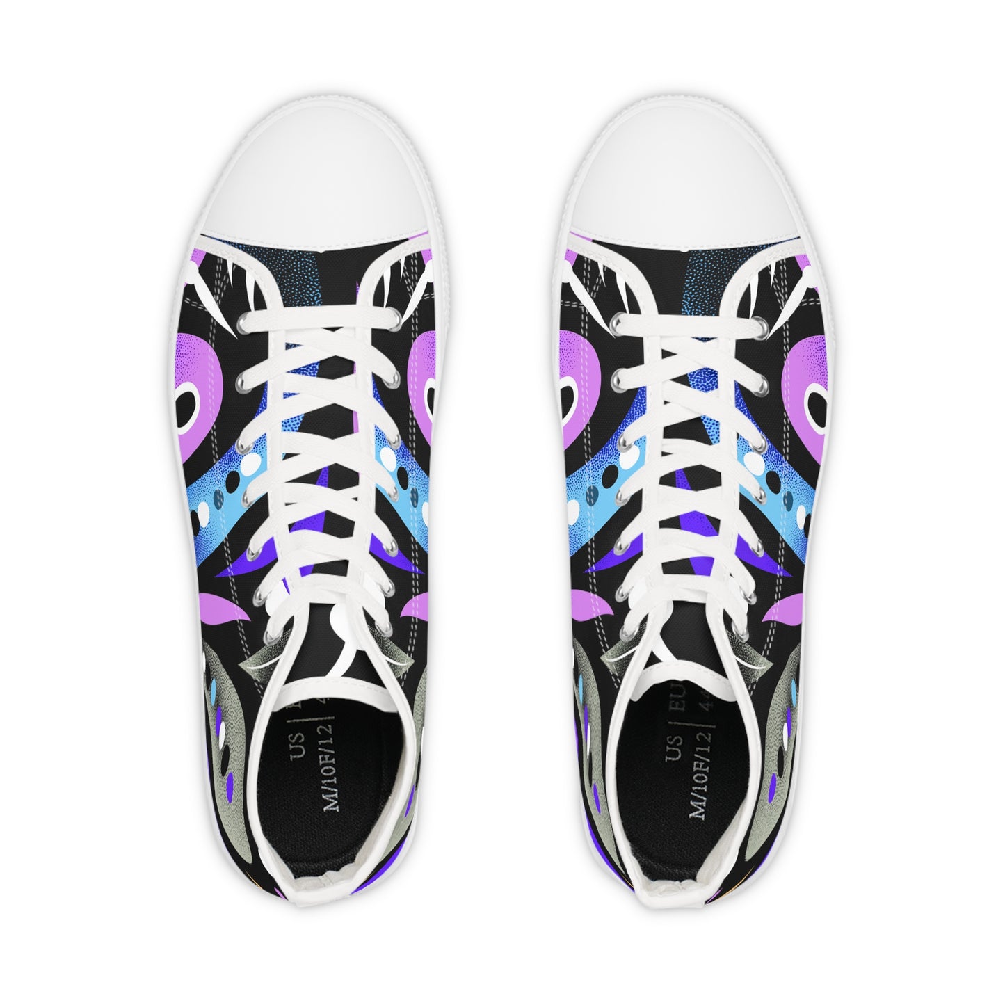 Abstract Art High Top Sneakers Streetwear Style Gift for Gemini & Aquarius, Colorful Streetwear Shoes, Casual Urban Footwear, Unique Gift for Trendsetters, Fashion-Forward Sneakers