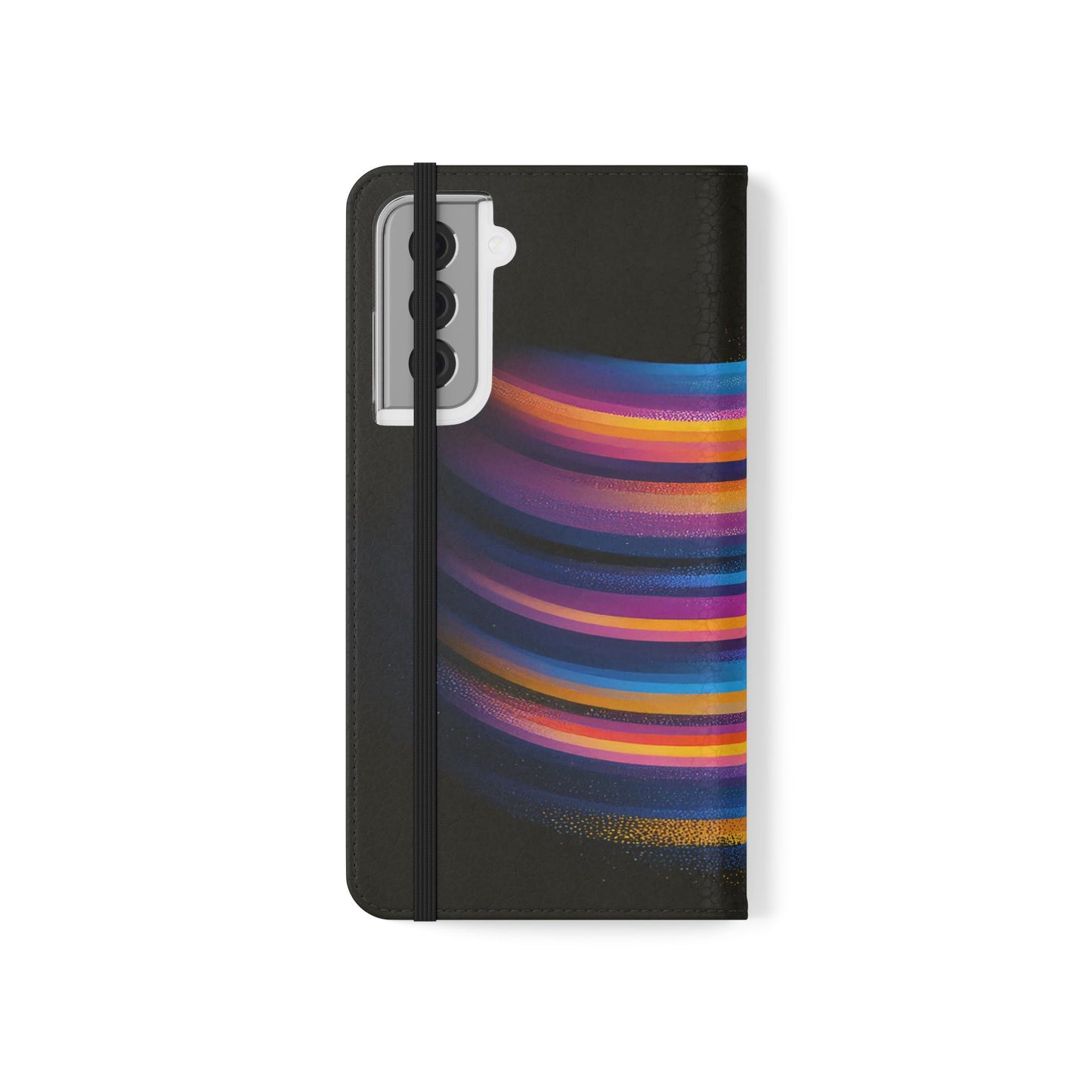Rainbow Astronaut Flip Wallet Phone Case - Colorful Space Art Cover for iPhone 16 15 14 13 12 11 Pro Max & Samsung Galaxy S series