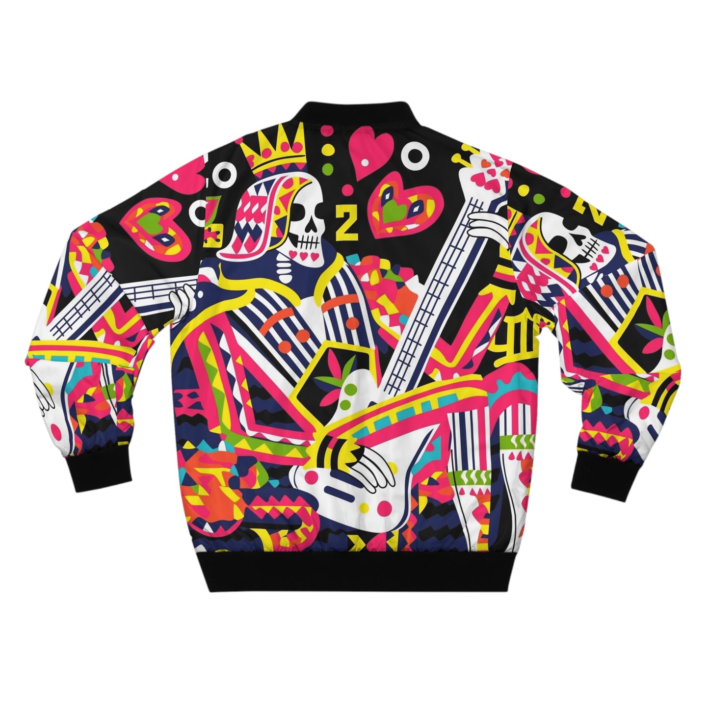 Graffiti Skull Playing Card Bomber Jacket – Streetwear Gift for Leo & Gemini
