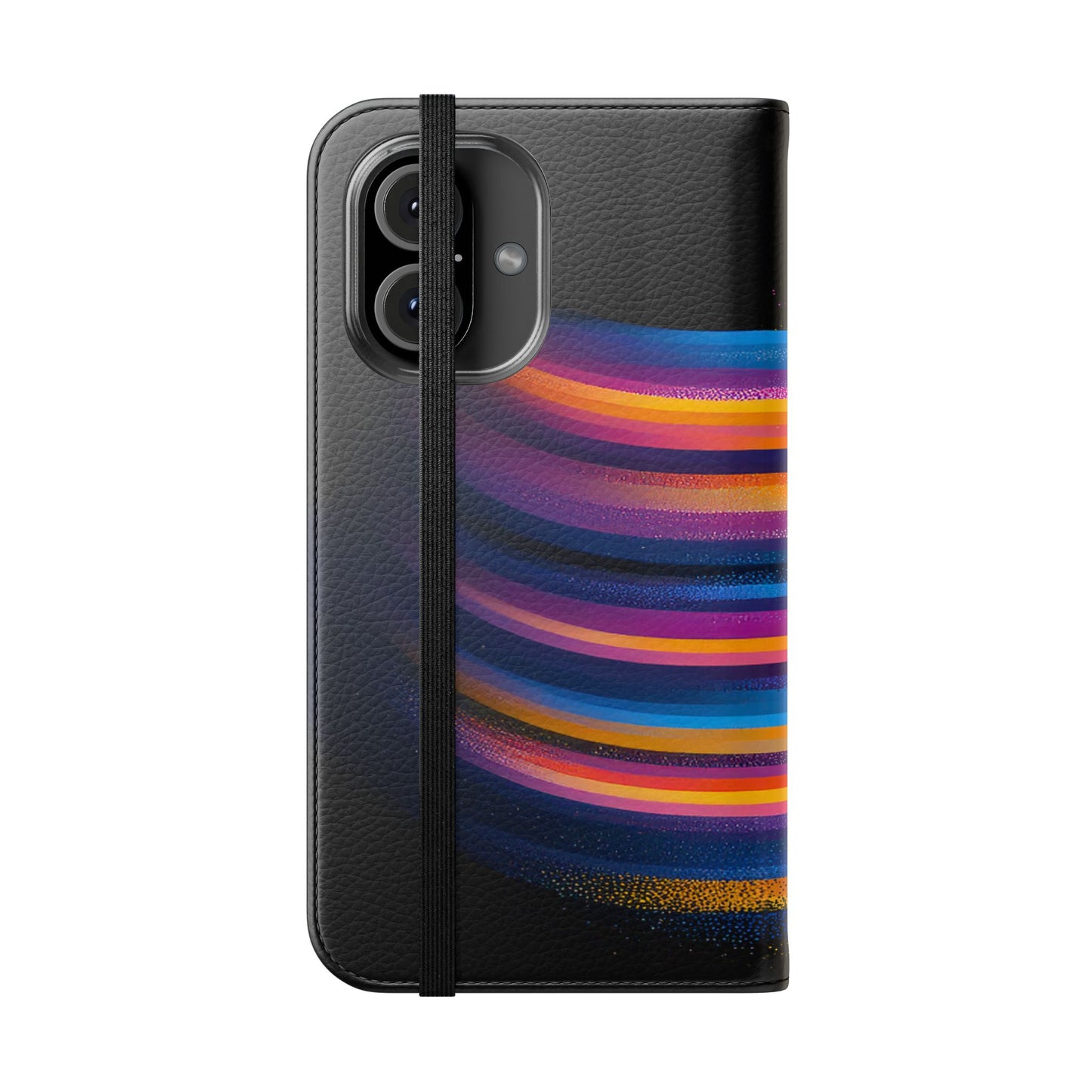 Rainbow Astronaut Flip Wallet Phone Case - Colorful Space Art Cover for iPhone 16 15 14 13 12 11 Pro Max & Samsung Galaxy S series