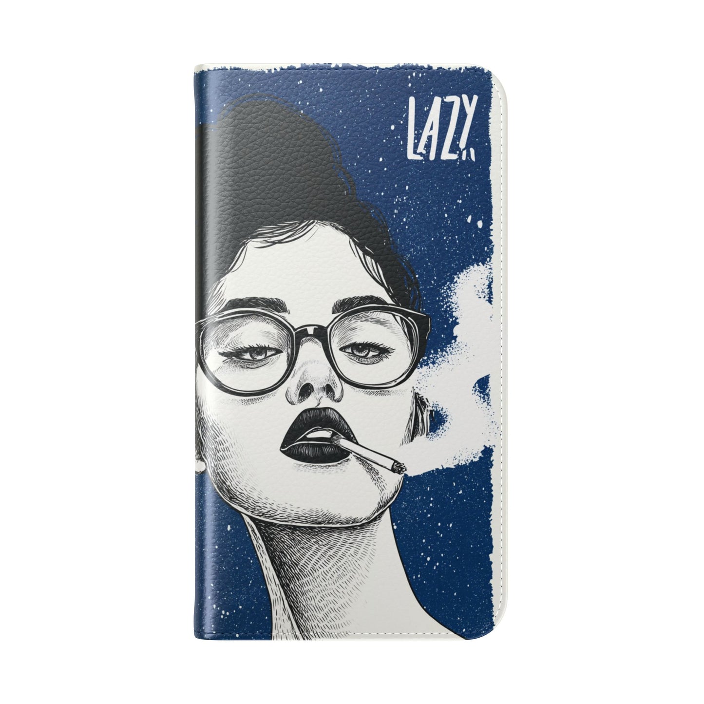 Phone Wallet Flip Case, Lazy Time Girl Design, Stylish Smartphone Case -iPhone case & Samsung Galaxy case, Gift for Her, Phone Accessory