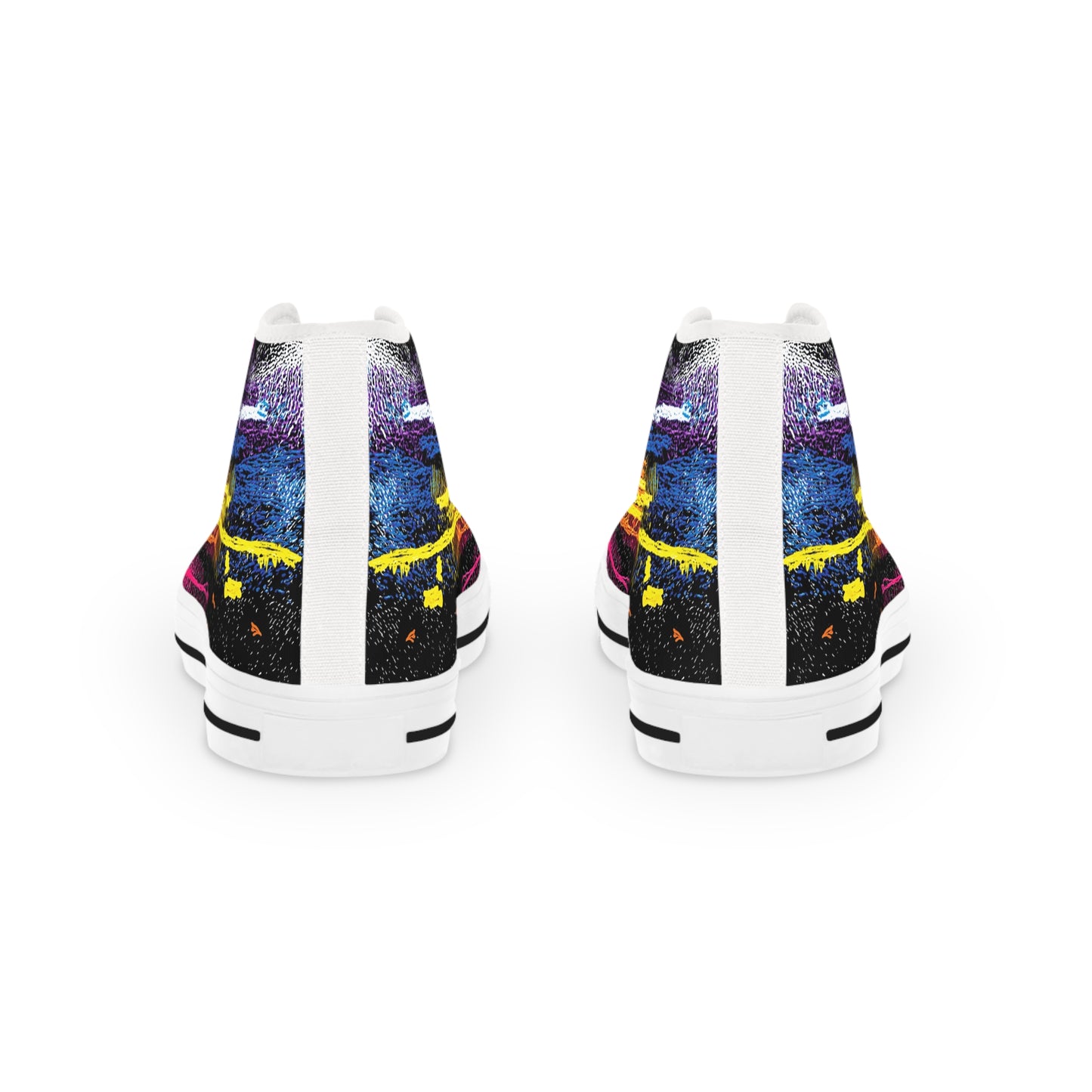 Colorful Sneakers-Graffiti Rainbow High Top Sneakers: Gift for Aquarius & Leo
