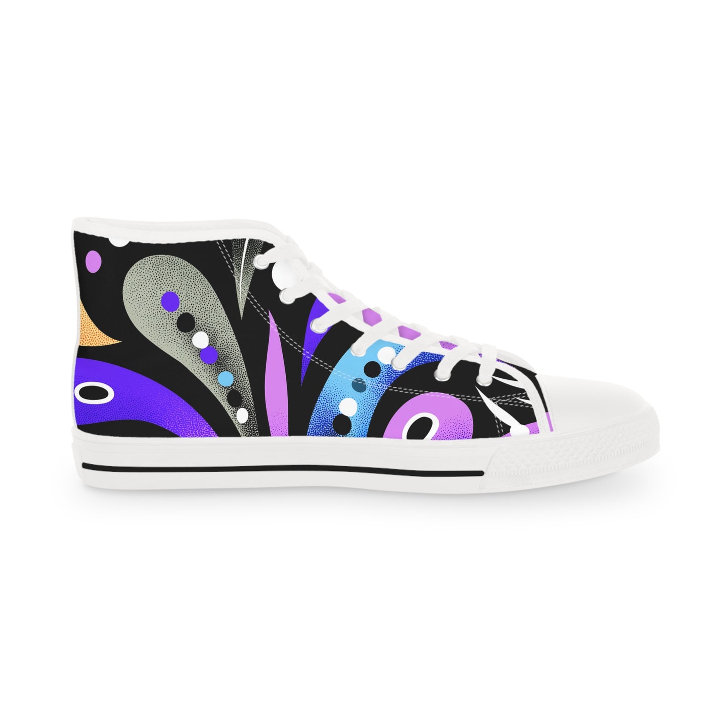 Abstract Art High Top Sneakers Streetwear Style Gift for Gemini & Aquarius, Colorful Streetwear Shoes, Casual Urban Footwear, Unique Gift for Trendsetters, Fashion-Forward Sneakers