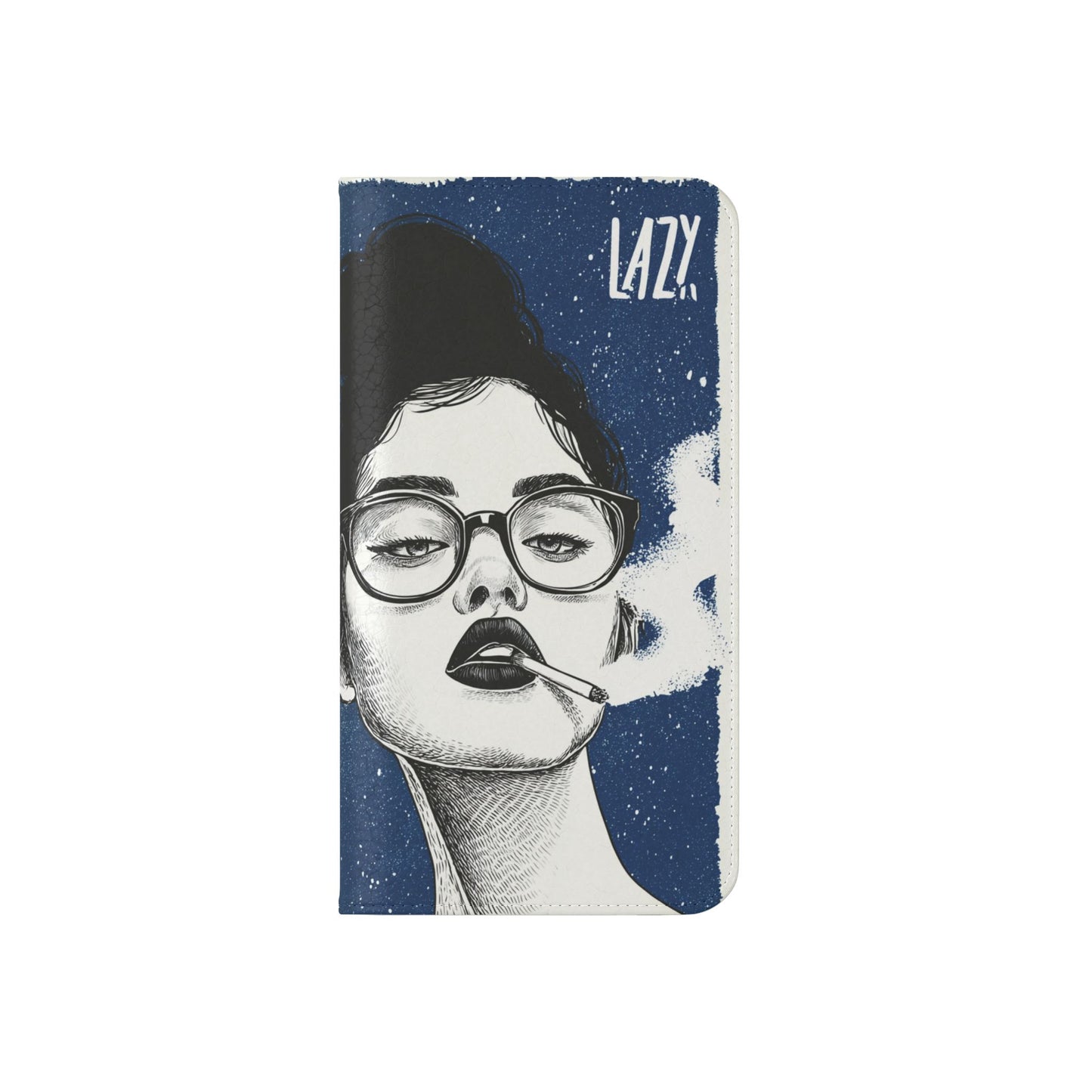 Phone Wallet Flip Case, Lazy Time Girl Design, Stylish Smartphone Case -iPhone case & Samsung Galaxy case, Gift for Her, Phone Accessory