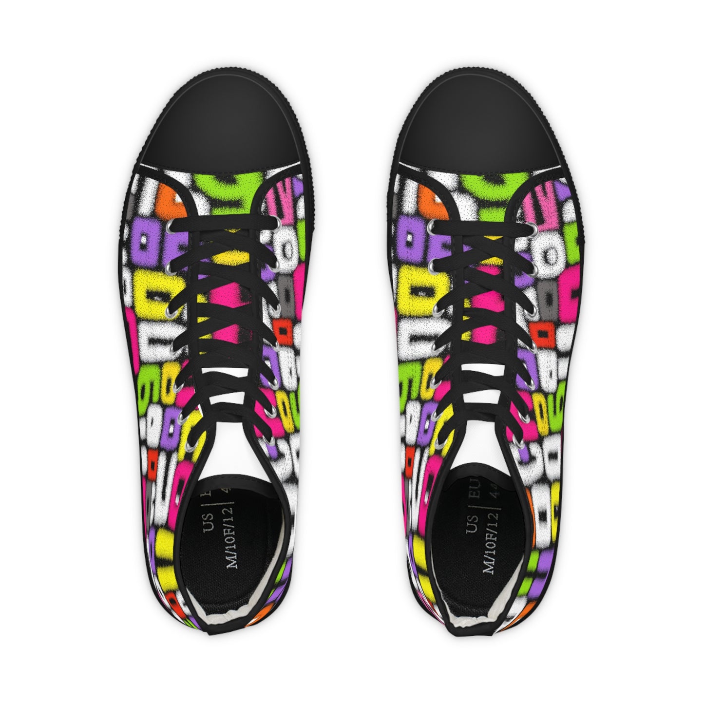 Graffiti Numbers High-Top Sneakers – Bold Streetwear Flair|Gift for Aquarius & Gemini, Trendy Men's Footwear, , Gift for Sneakers Lovers