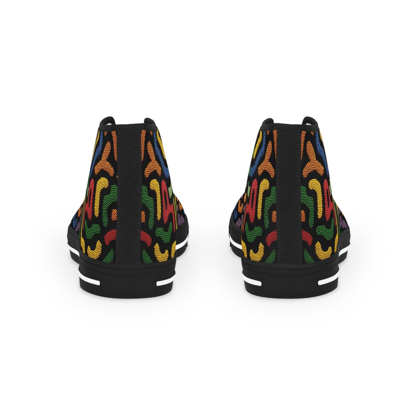 Colorful Men's High Top Sneakers, Colorful Abstract Print High Top Sneakers – Street Style Gift for Gemini & Sagittarius
