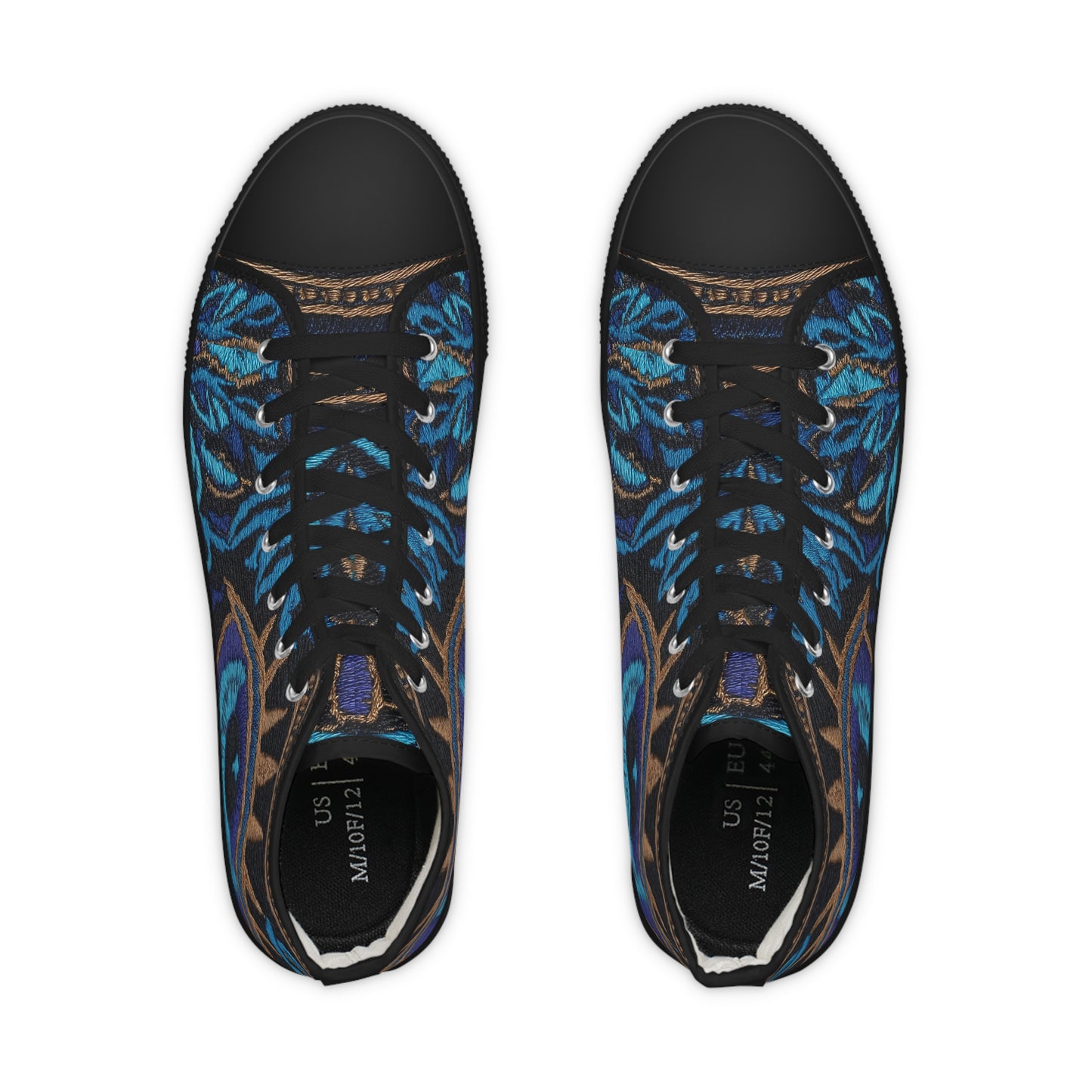 Faux-Embroidery Print High Top Canvas Sneakers | Gift for Leo & Aquarius