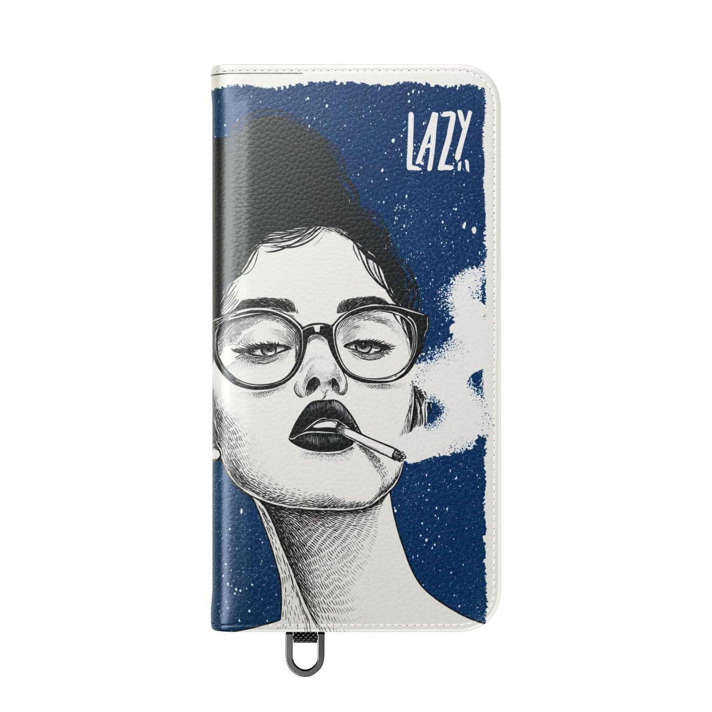 Phone Wallet Flip Case, Lazy Time Girl Design, Stylish Smartphone Case -iPhone case & Samsung Galaxy case, Gift for Her, Phone Accessory