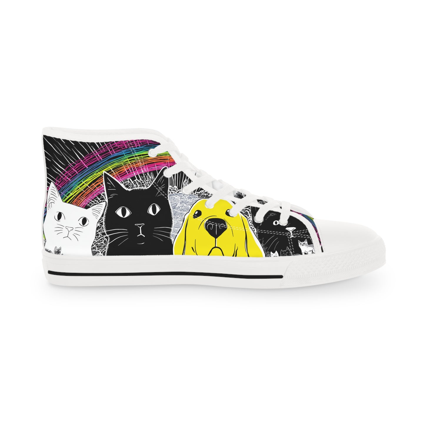 Sneakers Hand-Drawn Cat and Dog Art Canvas shoes