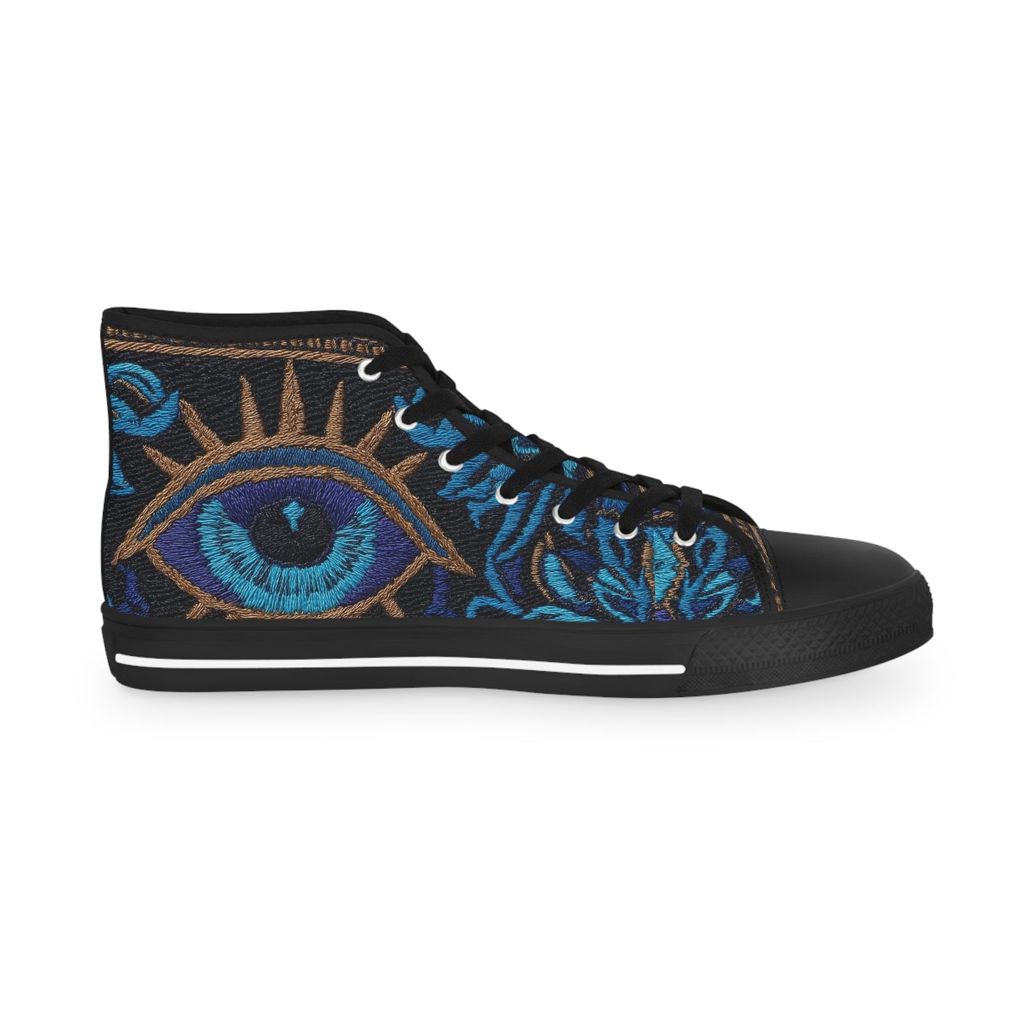 Faux-Embroidery Print High Top Canvas Sneakers | Gift for Leo & Aquarius