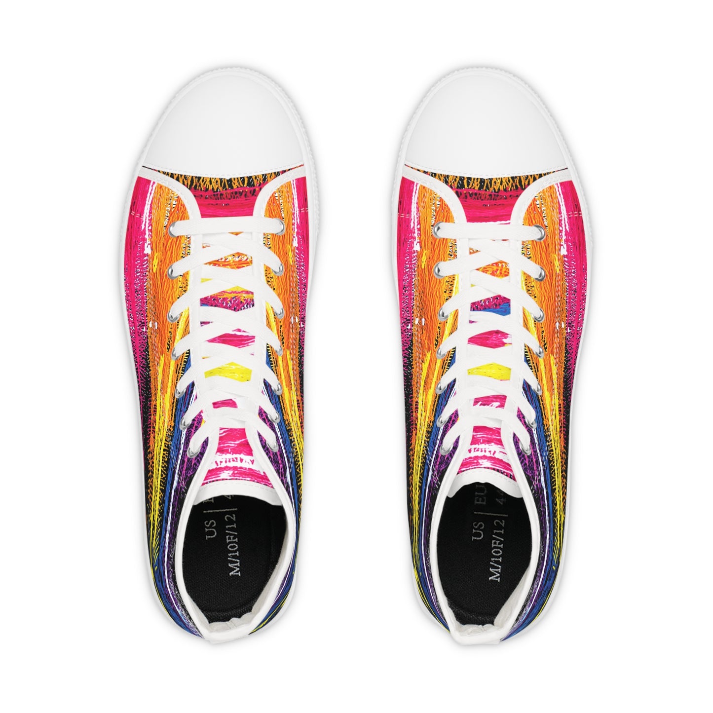 Colorful Sneakers-Graffiti Rainbow High Top Sneakers: Gift for Aquarius & Leo