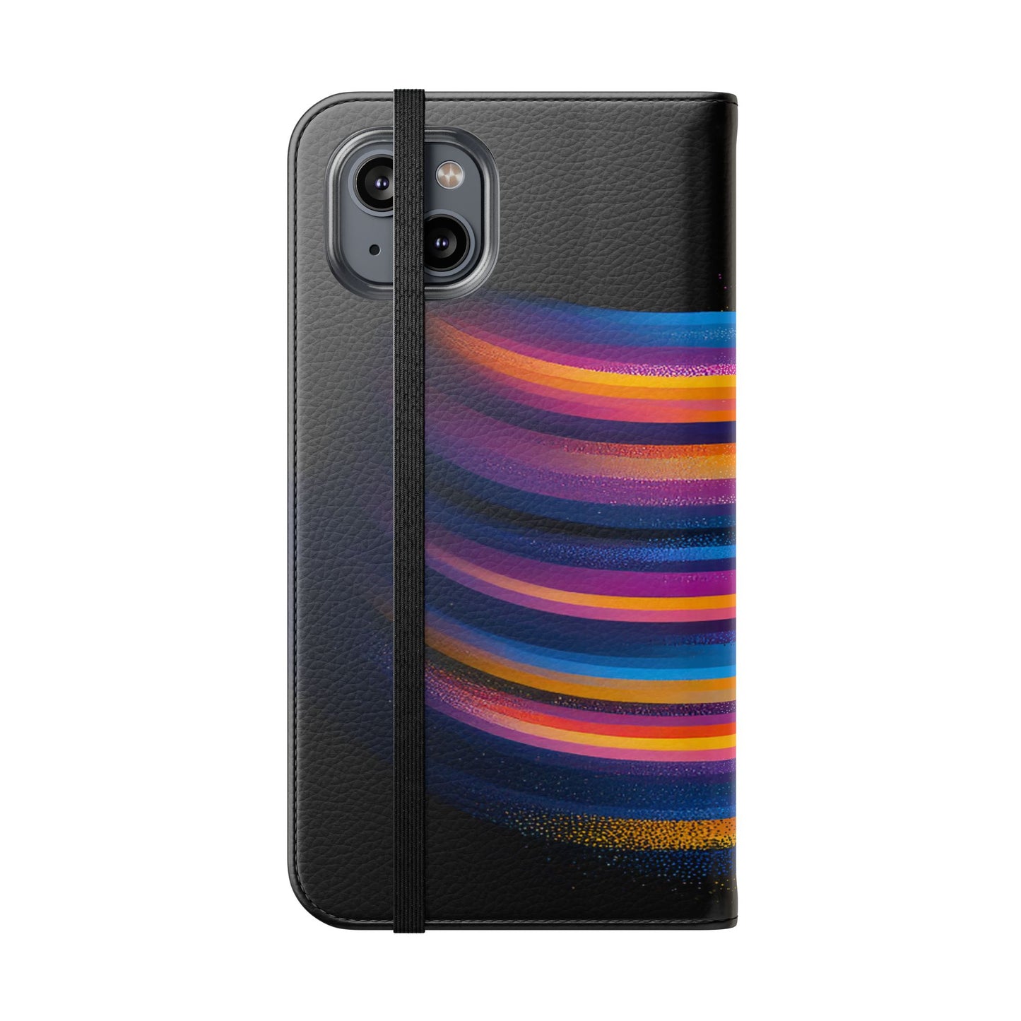Rainbow Astronaut Flip Wallet Phone Case - Colorful Space Art Cover for iPhone 16 15 14 13 12 11 Pro Max & Samsung Galaxy S series