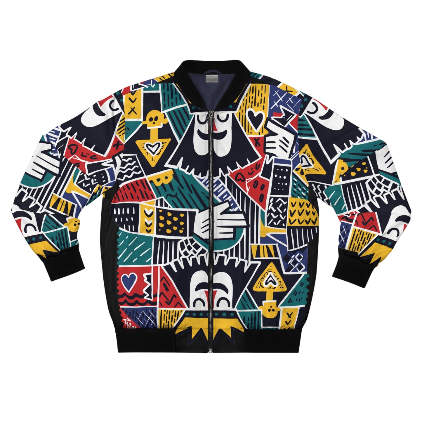 Colorful Geometric Bomber Jacket Streetwear | Gift for Gemini & Aquarius