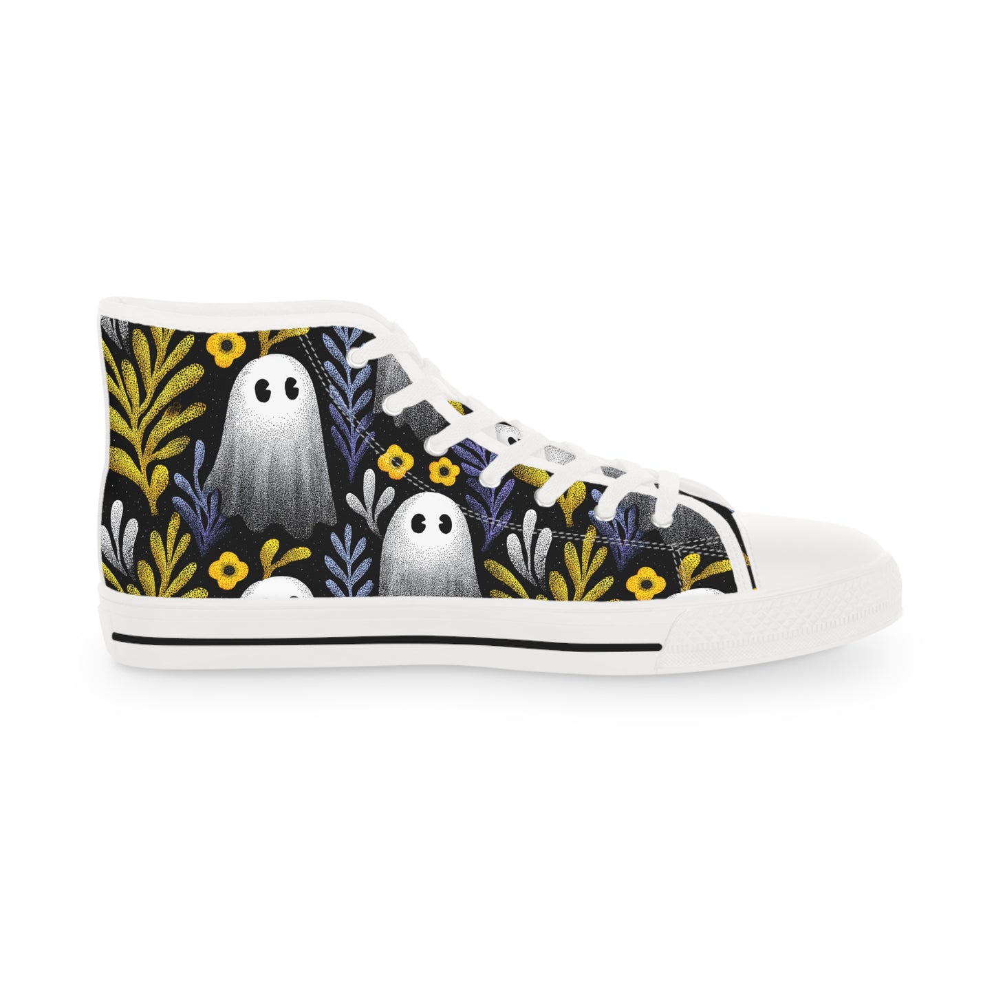 Unique Gift for Halloween, Ghost Canvas Sneakers High Tops|Halloween Gift for Libra & Pisces