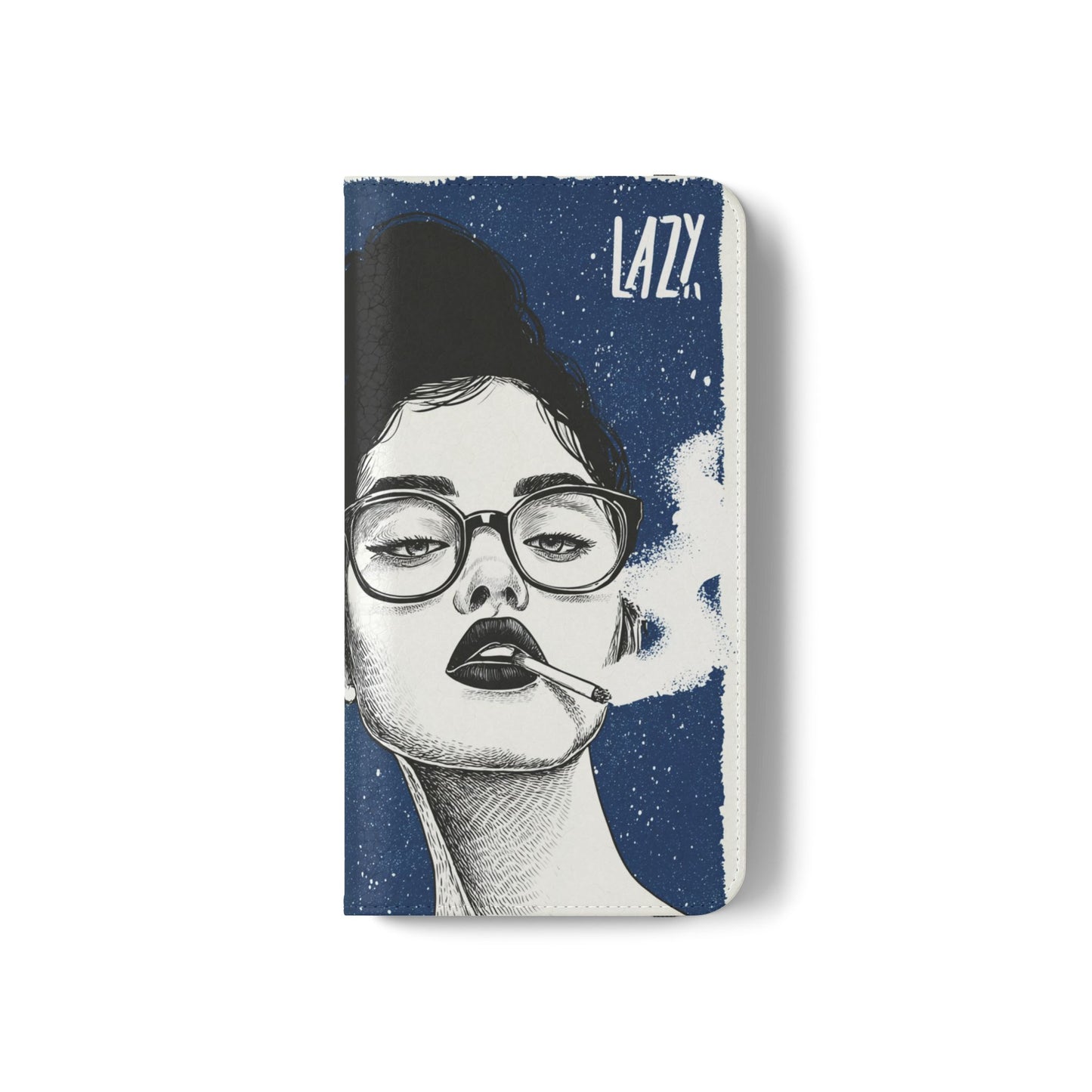 Phone Wallet Flip Case, Lazy Time Girl Design, Stylish Smartphone Case -iPhone case & Samsung Galaxy case, Gift for Her, Phone Accessory