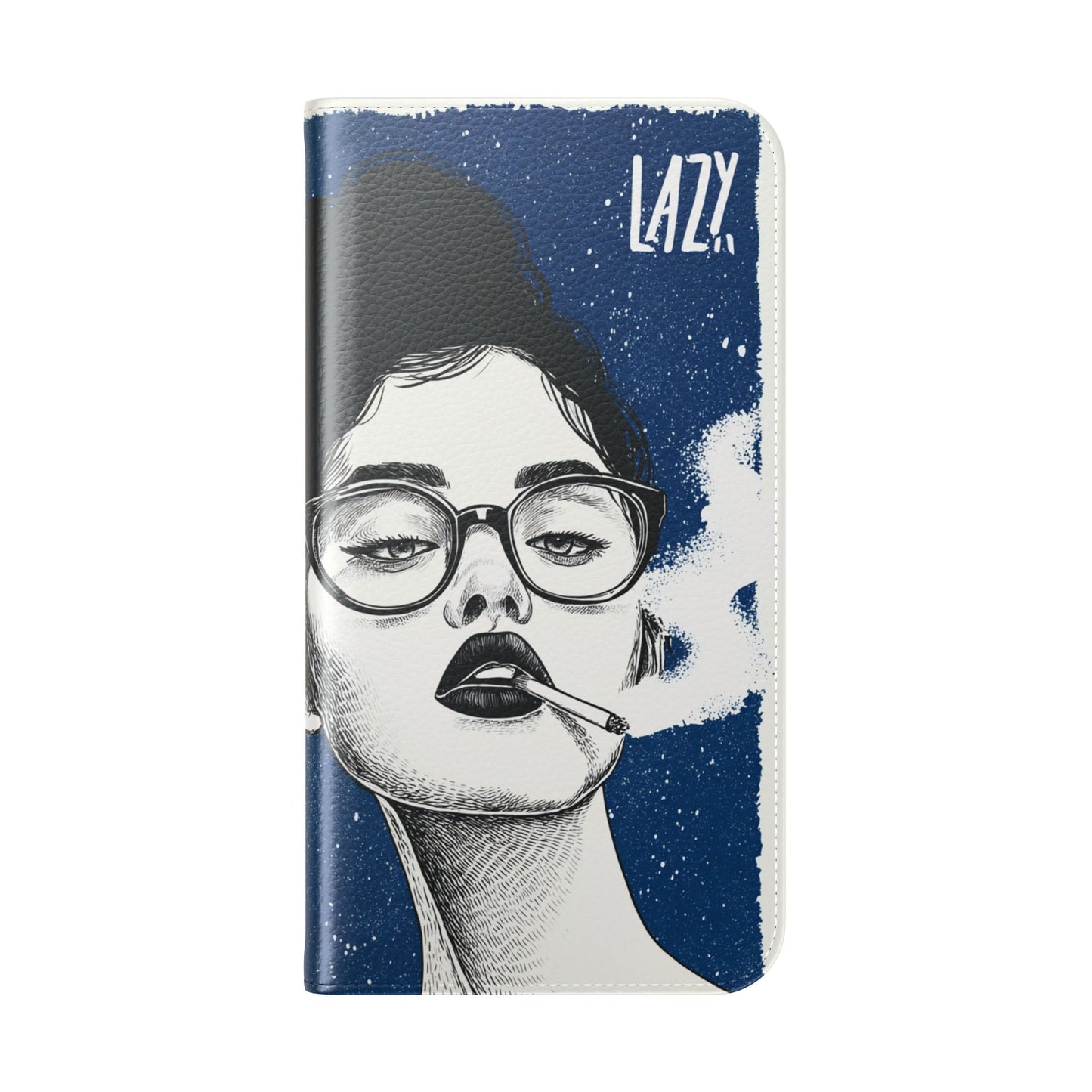 Phone Wallet Flip Case, Lazy Time Girl Design, Stylish Smartphone Case -iPhone case & Samsung Galaxy case, Gift for Her, Phone Accessory