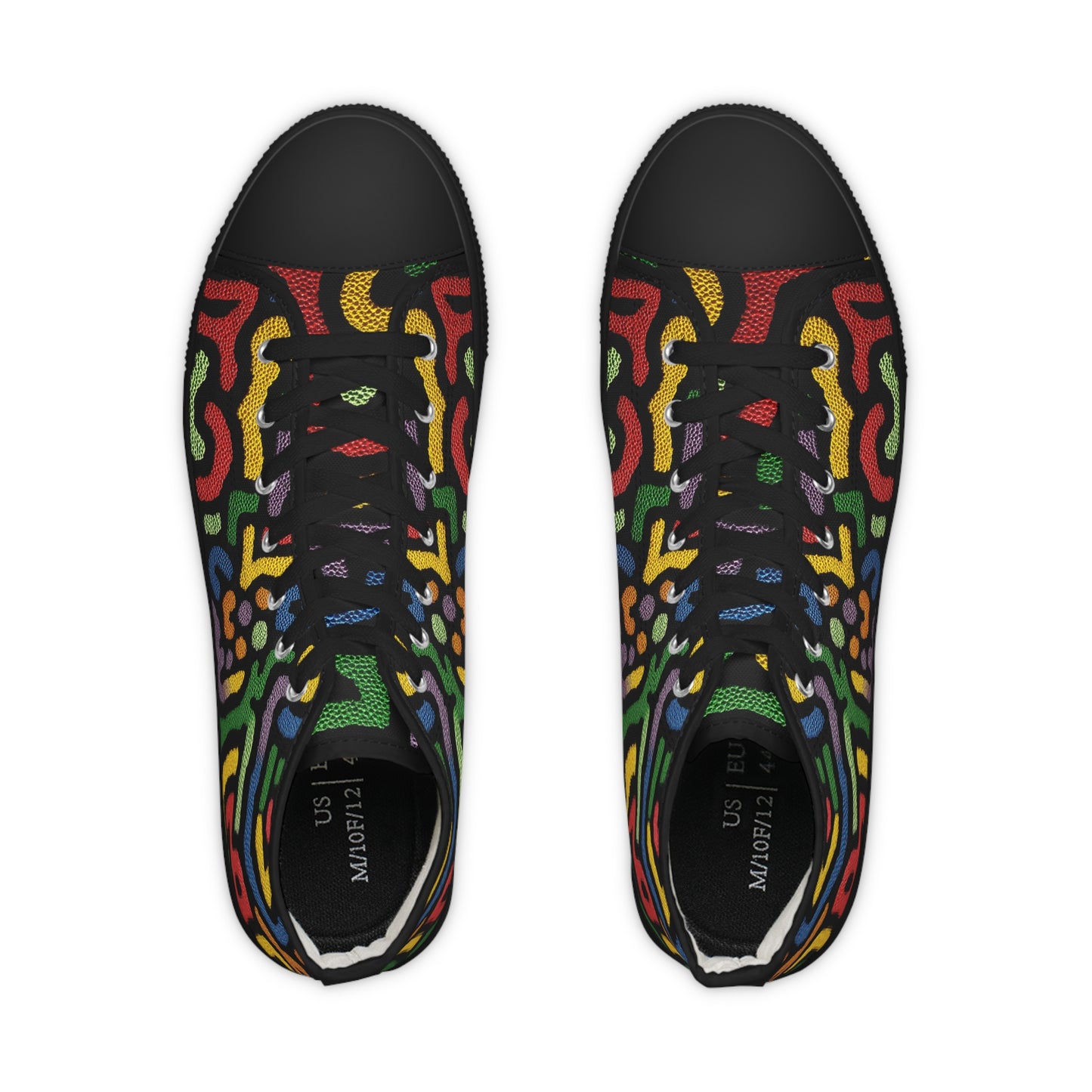 Colorful Men's High Top Sneakers, Colorful Abstract Print High Top Sneakers – Street Style Gift for Gemini & Sagittarius