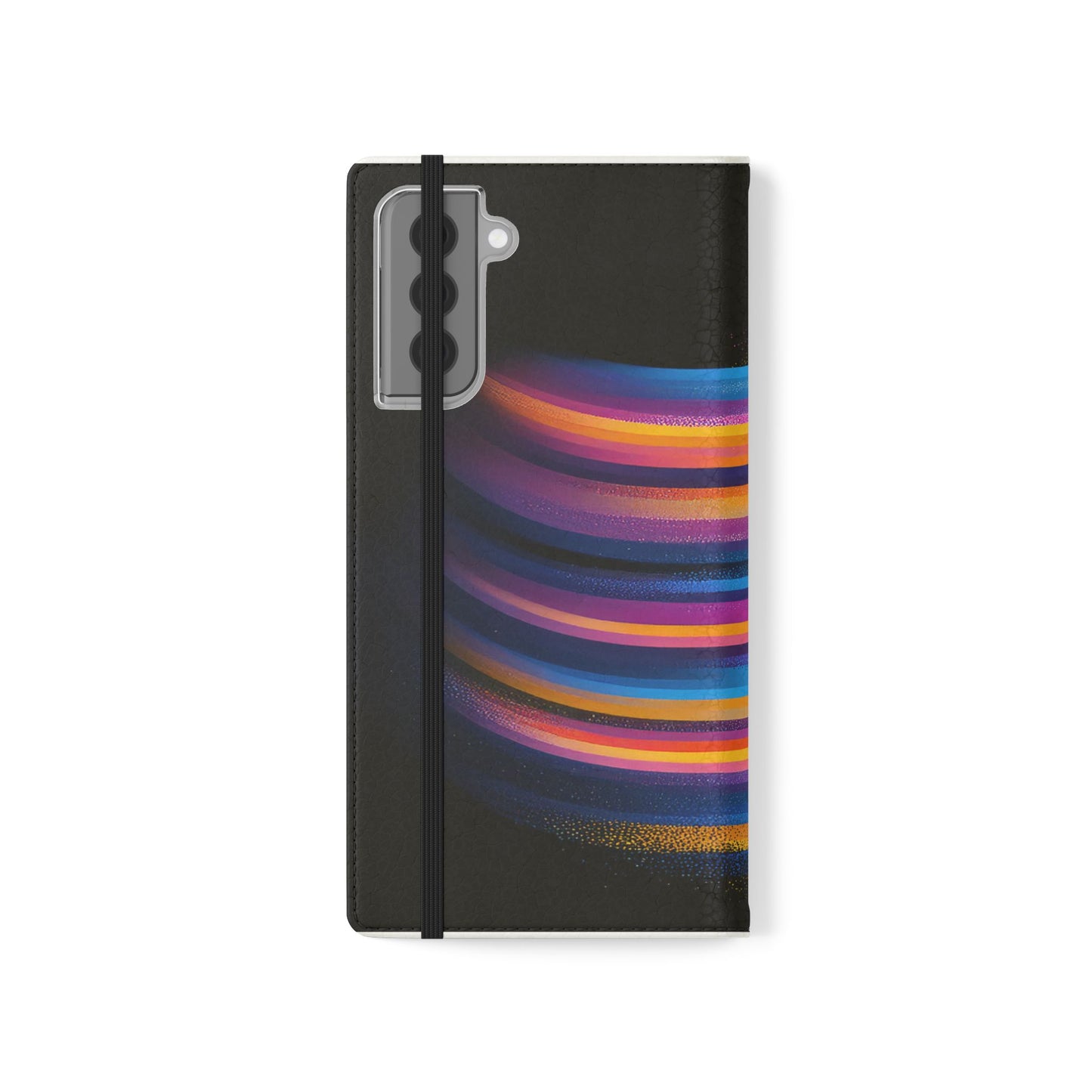 Rainbow Astronaut Flip Wallet Phone Case - Colorful Space Art Cover for iPhone 16 15 14 13 12 11 Pro Max & Samsung Galaxy S series
