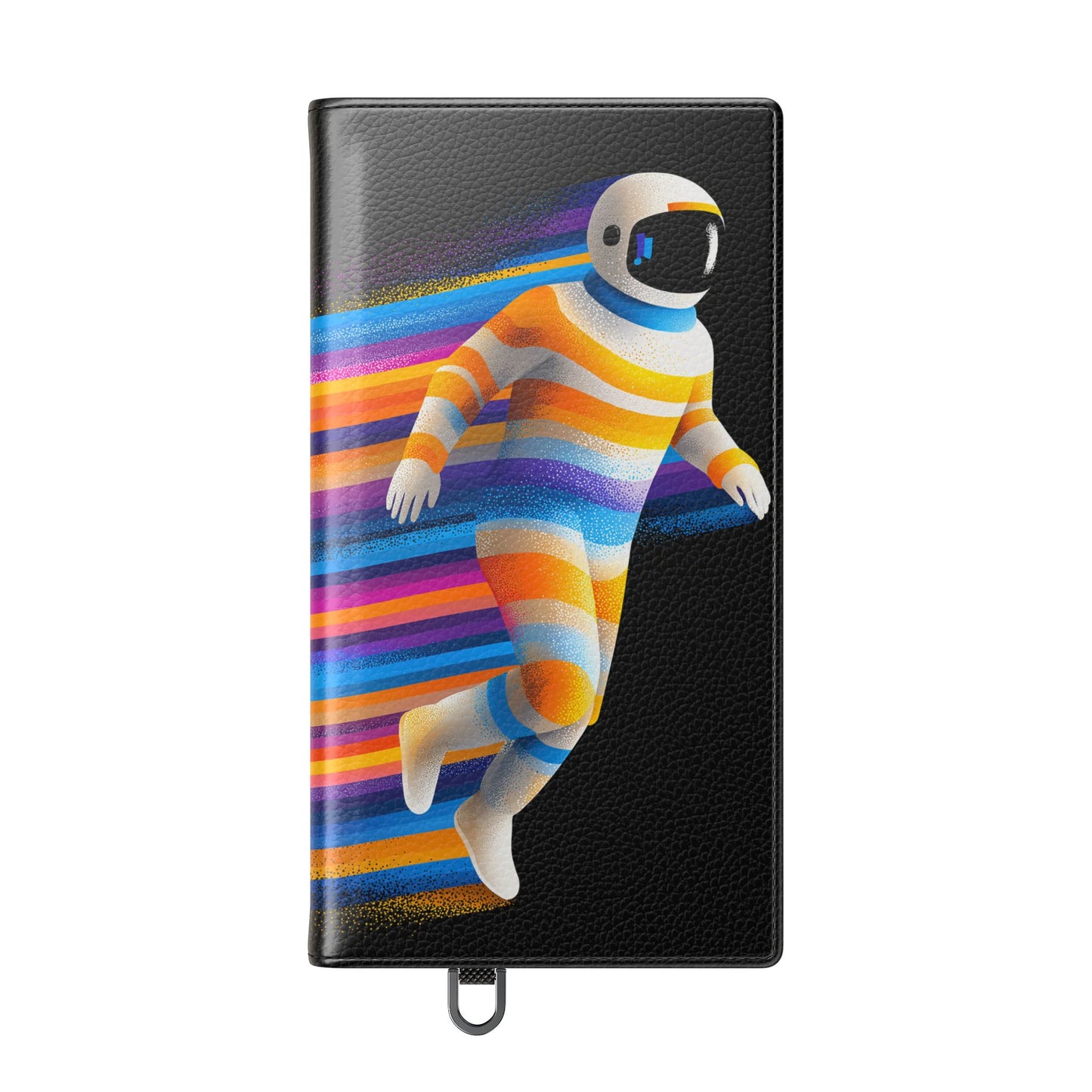 Rainbow Astronaut Flip Wallet Phone Case - Colorful Space Art Cover for iPhone 16 15 14 13 12 11 Pro Max & Samsung Galaxy S series