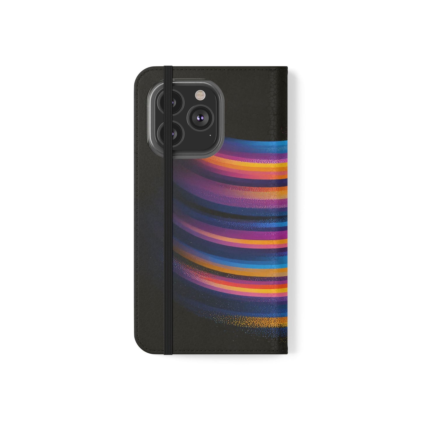 Rainbow Astronaut Flip Wallet Phone Case - Colorful Space Art Cover for iPhone 16 15 14 13 12 11 Pro Max & Samsung Galaxy S series
