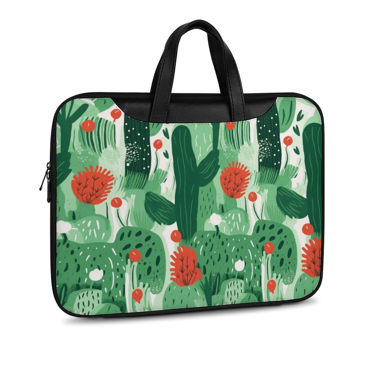 Green & Red Flower Cactus Laptop Bag fit for 13 inch/15 inch laptop - Modle:Laptop-6D2F1C