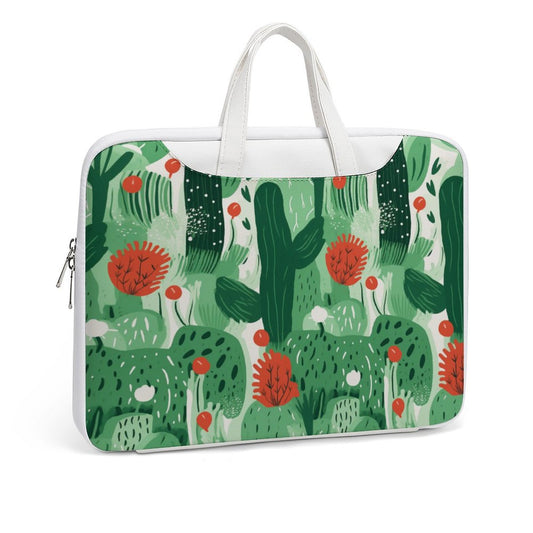 Green & Red Flower Cactus Laptop Bag fit for 13 inch/15 inch laptop - Modle:Laptop-6D2F1C