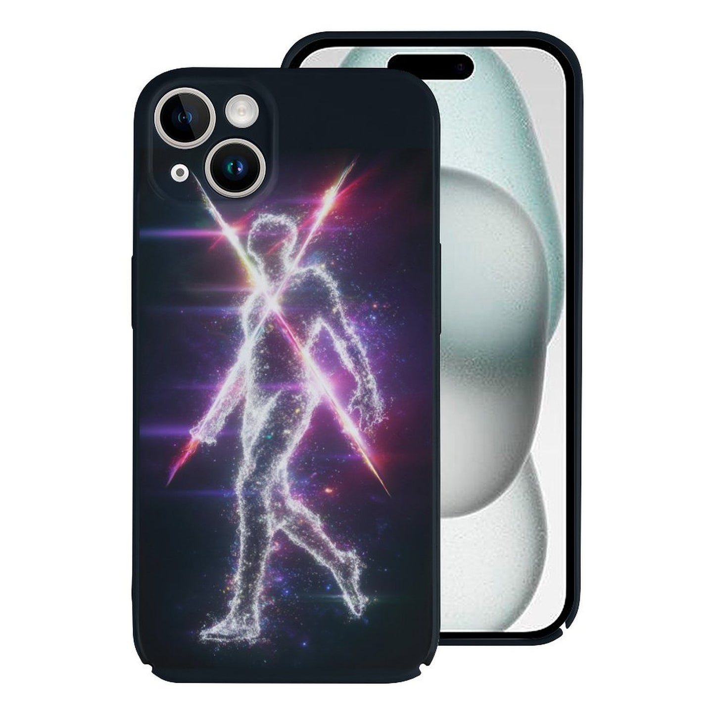 Cosmic Energy Man iPhone 15 Case – Gift for Sagittarius & Aquarius