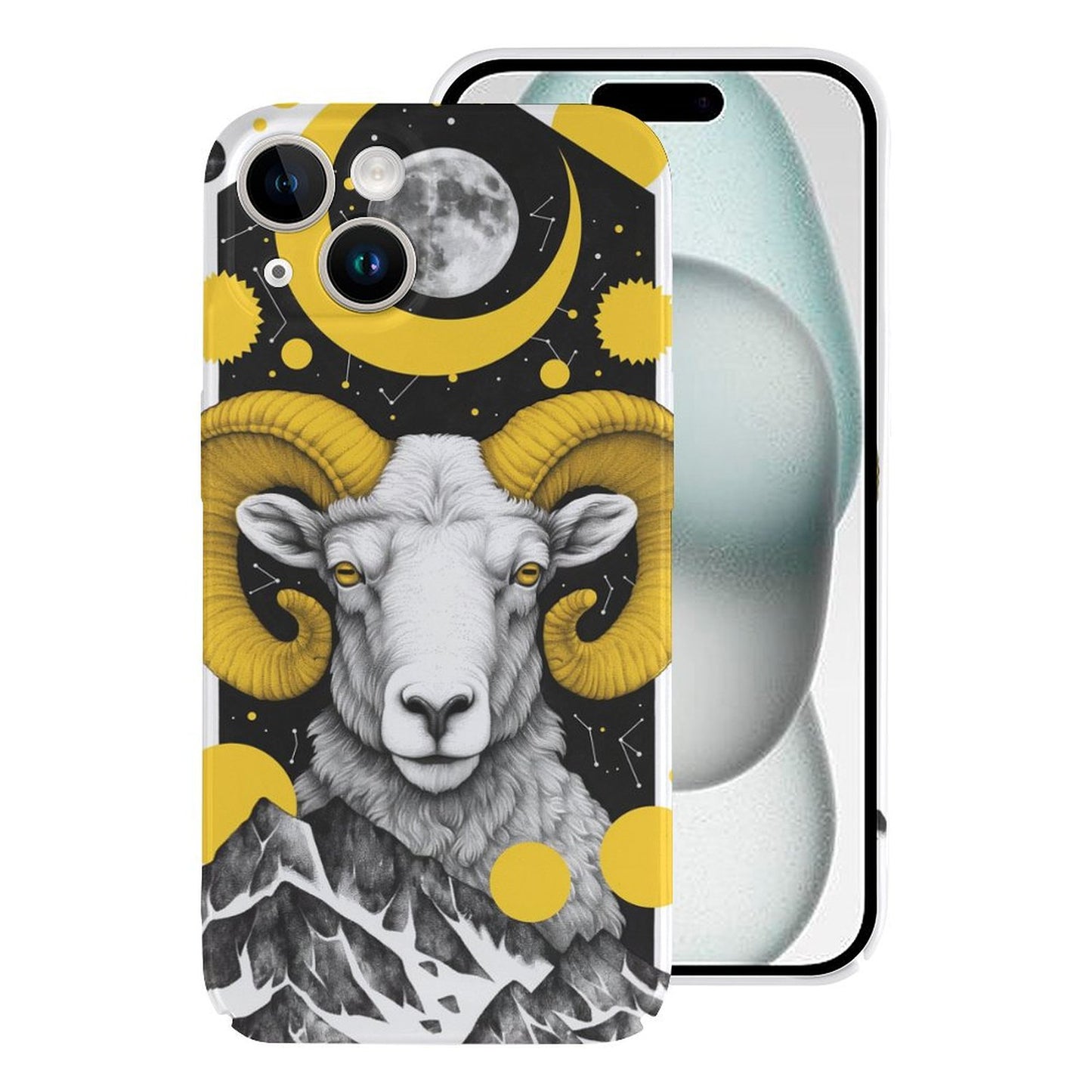 Mystic Ram Zodiac iPhone 15 Case – Gift for Aries & Capricorn