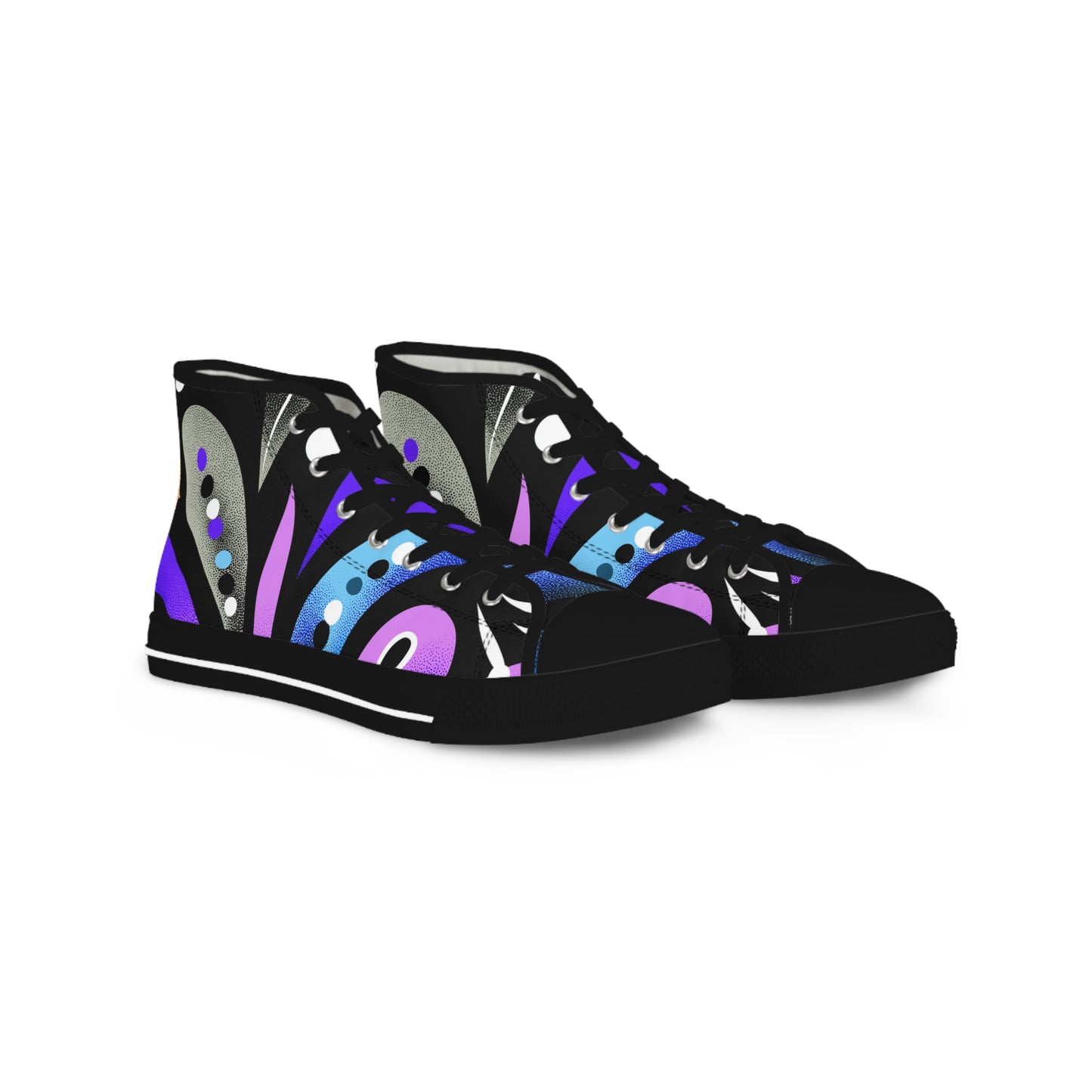 Abstract Art High Top Sneakers Streetwear Style Gift for Gemini & Aquarius, Colorful Streetwear Shoes, Casual Urban Footwear, Unique Gift for Trendsetters, Fashion-Forward Sneakers