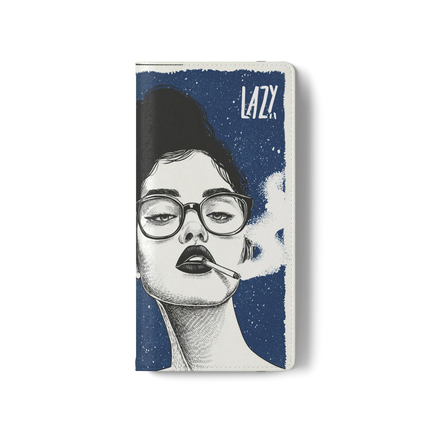 Phone Wallet Flip Case, Lazy Time Girl Design, Stylish Smartphone Case -iPhone case & Samsung Galaxy case, Gift for Her, Phone Accessory