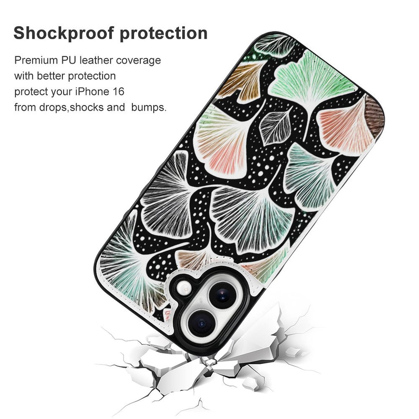 Ginkgo Leaf iPhone 16 Wallet Case | Gift for Virgo & Pisces