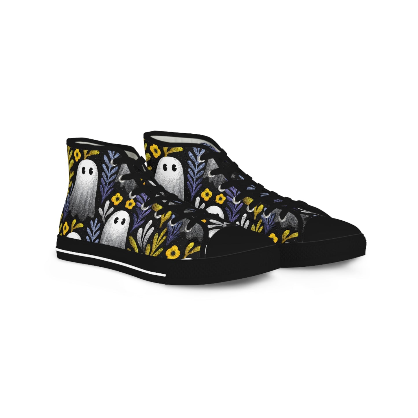 Unique Gift for Halloween, Ghost Canvas Sneakers High Tops|Halloween Gift for Libra & Pisces