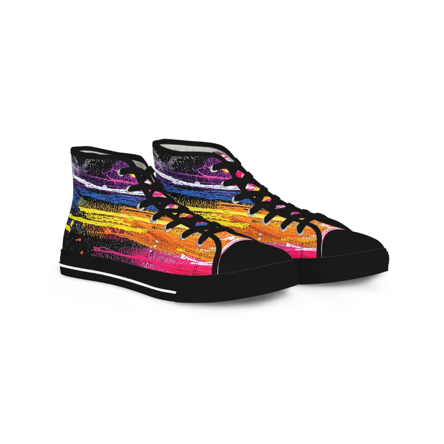 Colorful Sneakers-Graffiti Rainbow High Top Sneakers: Gift for Aquarius & Leo