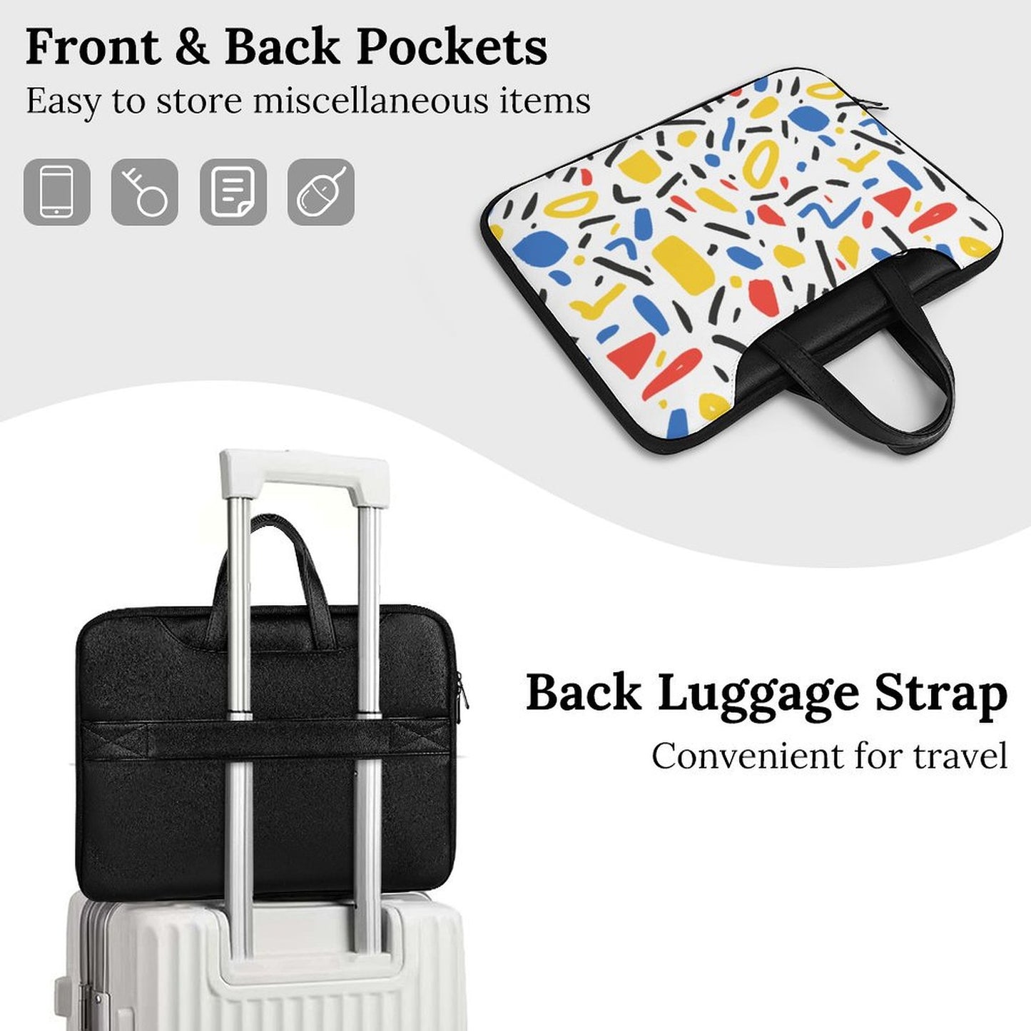 Stylish Shoulder Bag Set, Colorful Laptop Bag Sleeve, Travel-Friendly Luggage Accessories - Model-93668-A-25032905