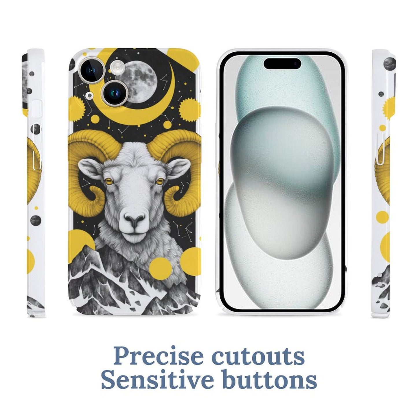 Mystic Ram Zodiac iPhone 15 Case – Gift for Aries & Capricorn