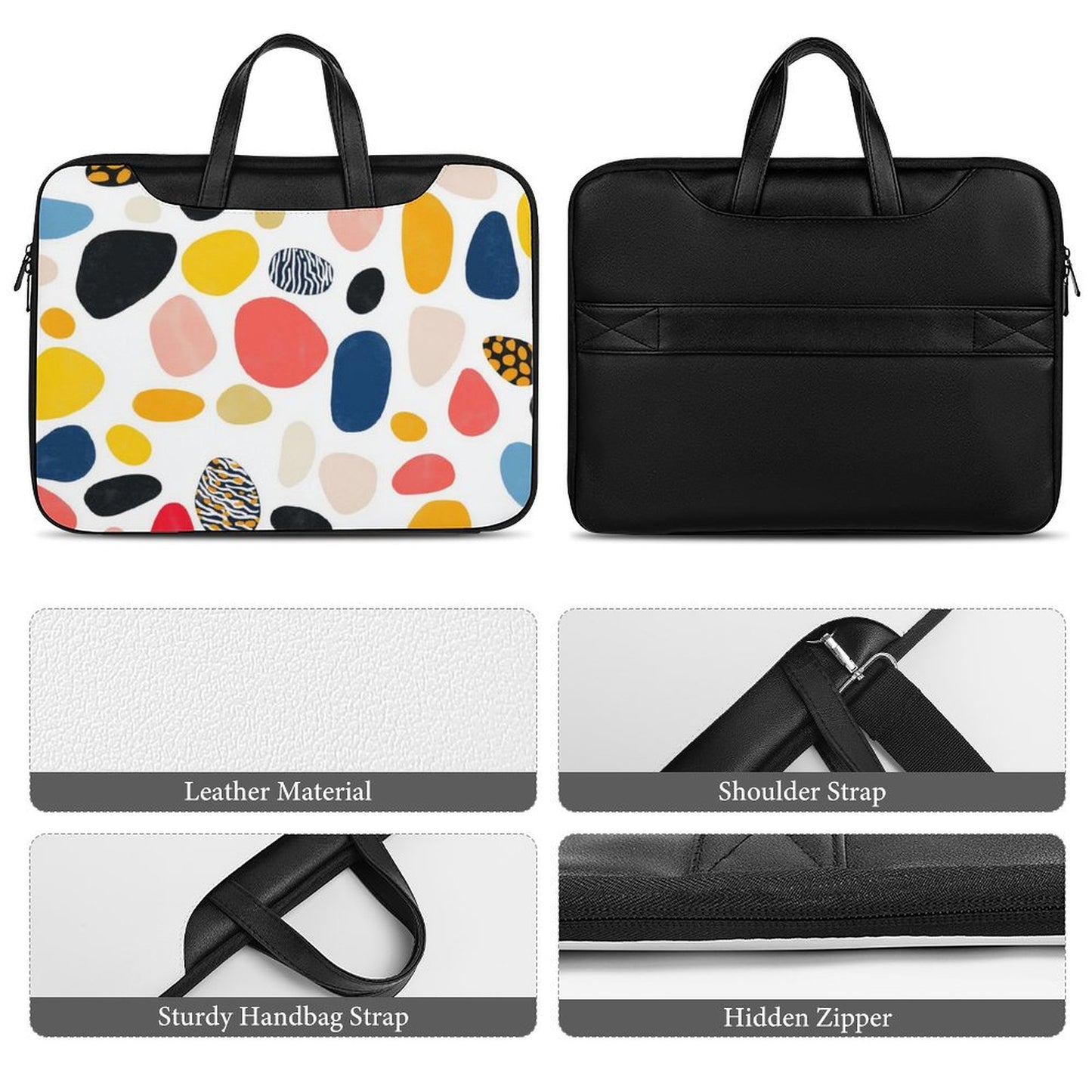 Colorful Dotted Laptop Bag with Back Strap, 180° Opening, Convenient for Travel - Laptop Bag fit for 13 inch/15 inch laptop - Modle:Laptop-7E2F1C