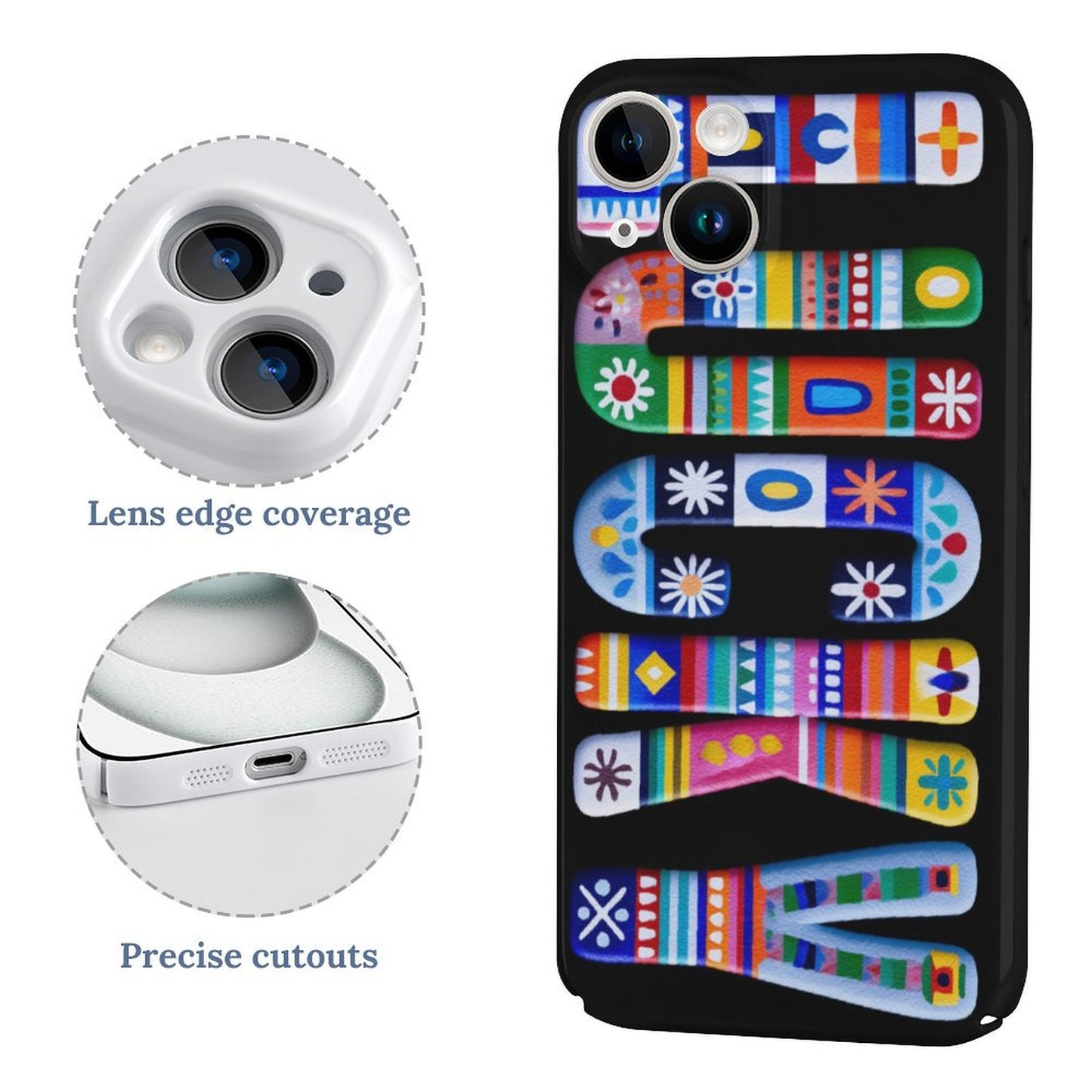 LOVE Colorful Totem iPhone 15 Case – Gift for Gemini & Sagittarius
