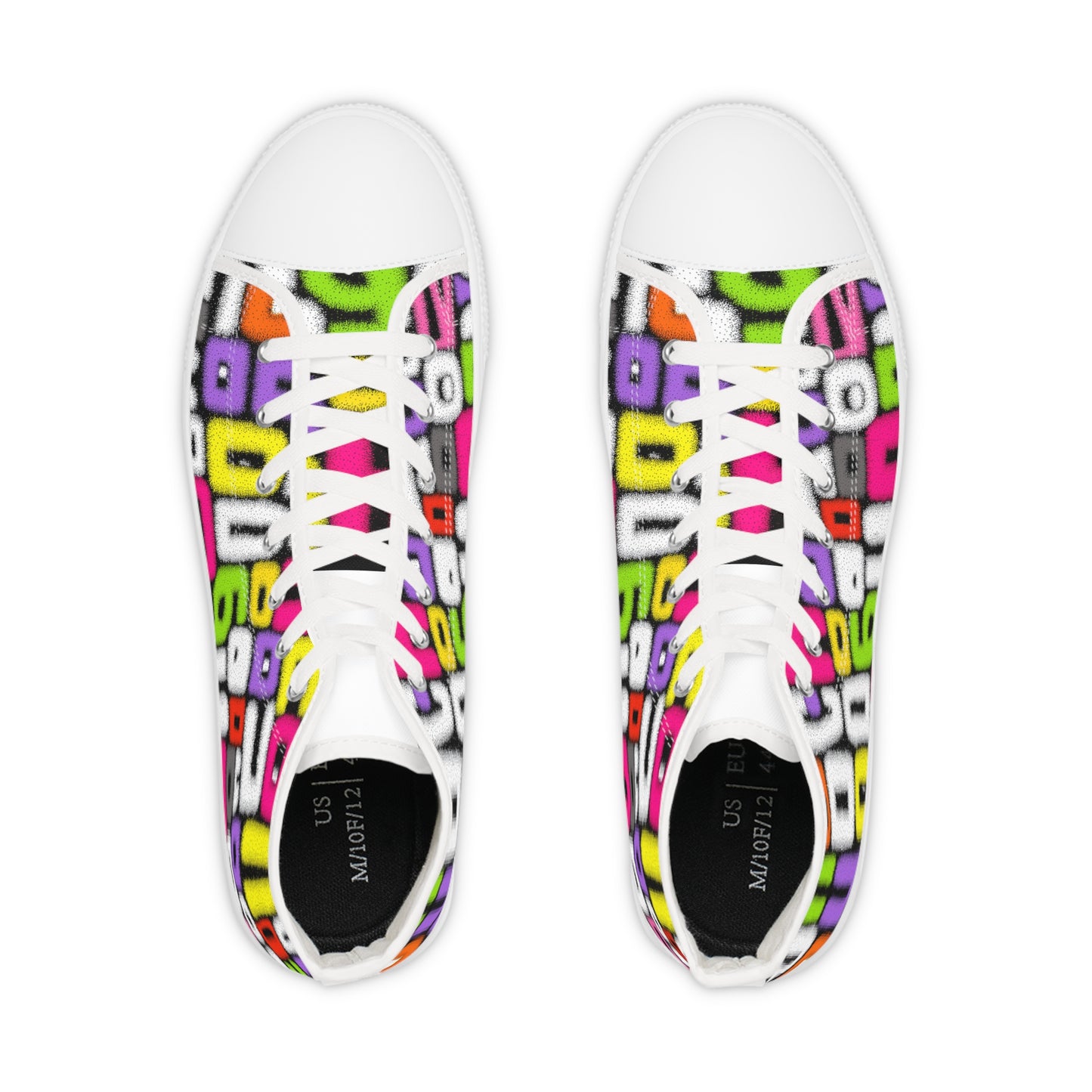 Graffiti Numbers High-Top Sneakers – Bold Streetwear Flair|Gift for Aquarius & Gemini, Trendy Men's Footwear, , Gift for Sneakers Lovers
