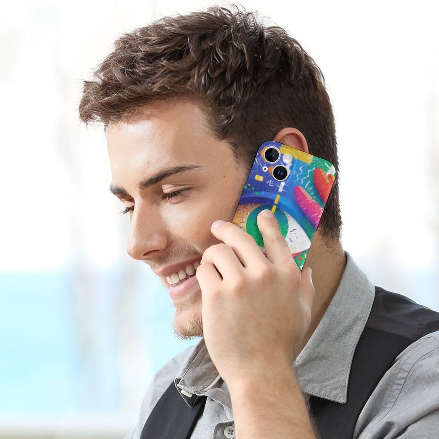 Psychedelic Eye Totem iPhone 15 Case – Gift for Gemini & Aquarius