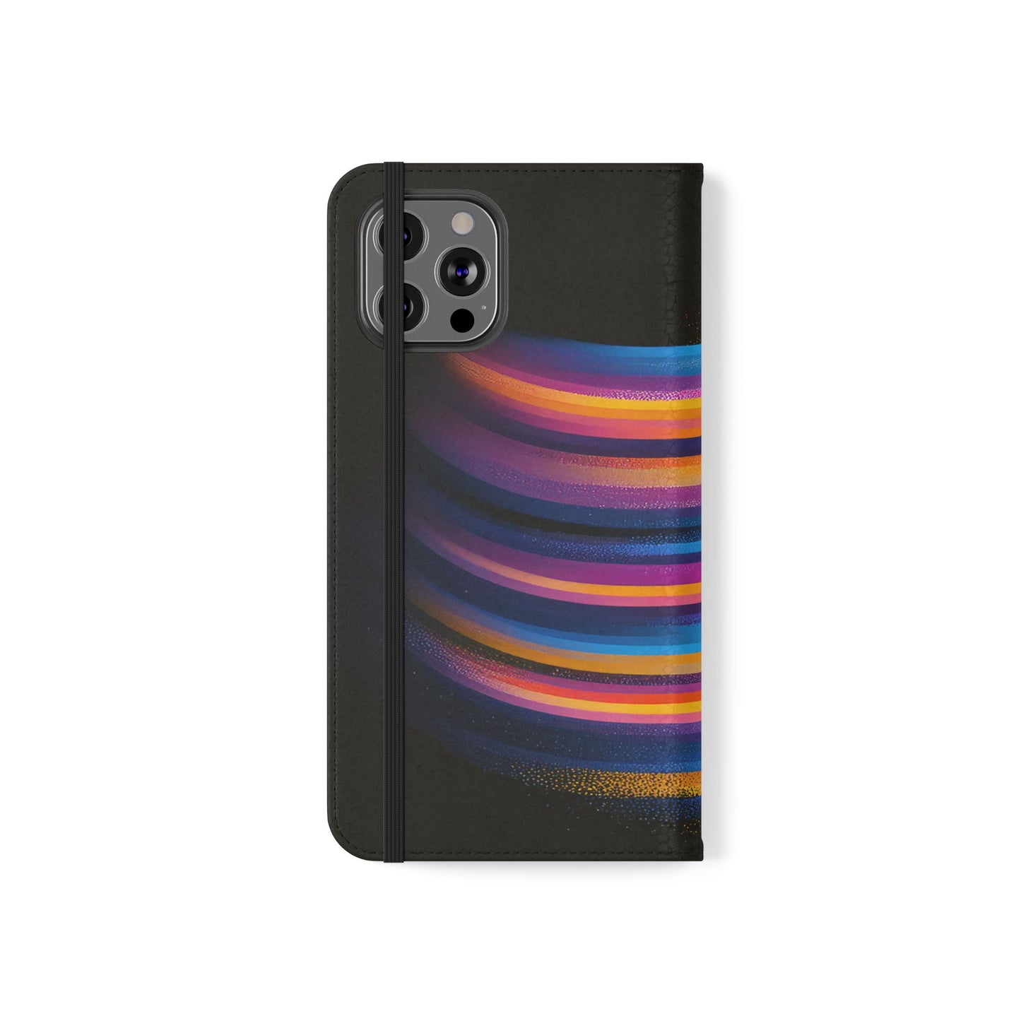 Rainbow Astronaut Flip Wallet Phone Case - Colorful Space Art Cover for iPhone 16 15 14 13 12 11 Pro Max & Samsung Galaxy S series