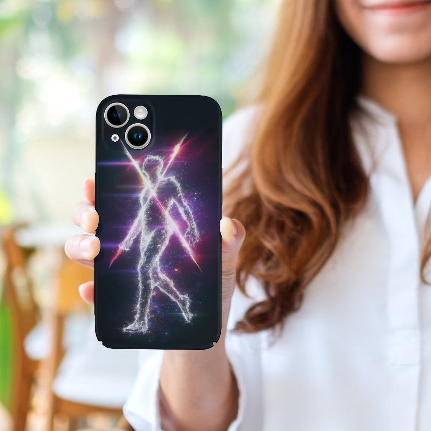 Cosmic Energy Man iPhone 15 Case – Gift for Sagittarius & Aquarius