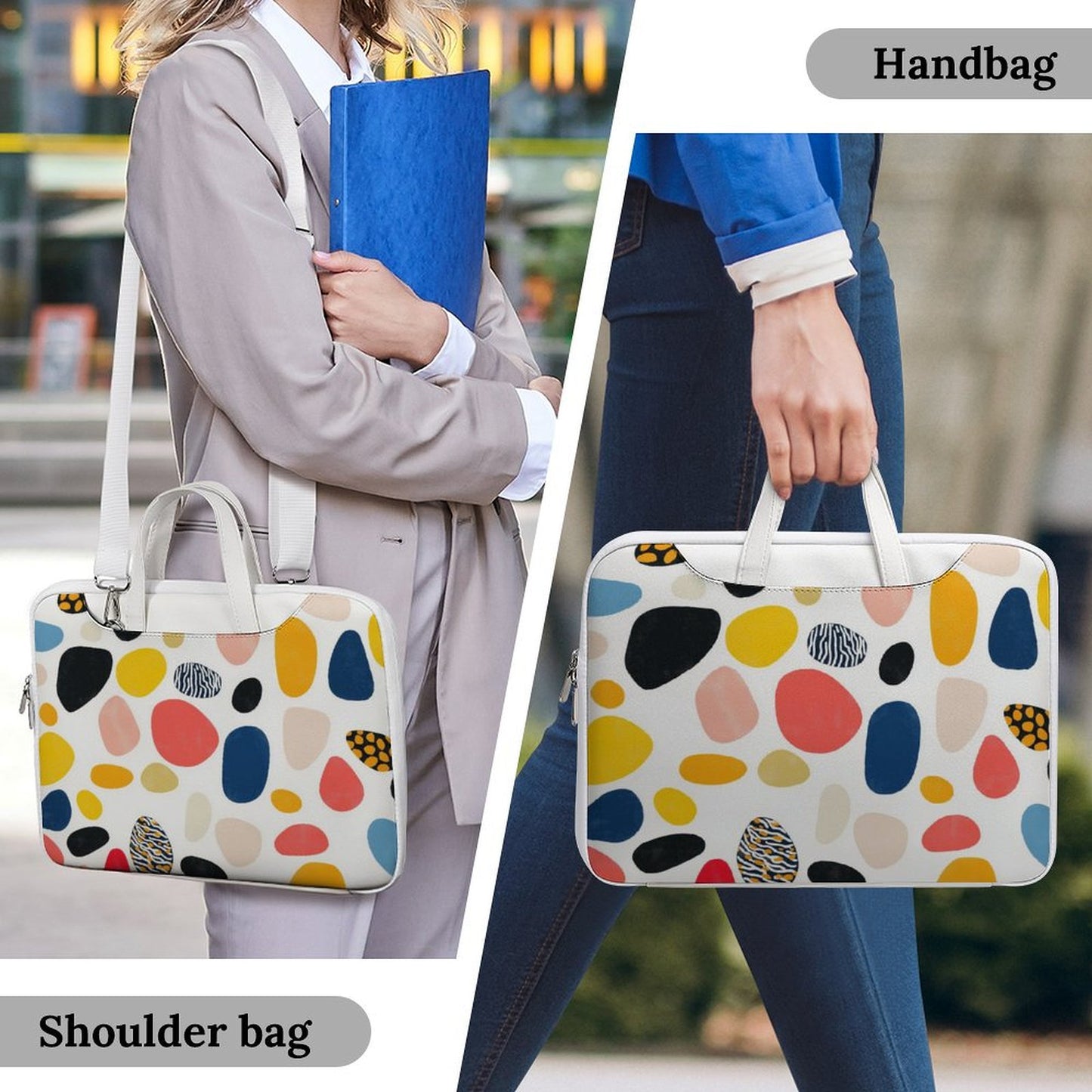 Colorful Dotted Laptop Bag with Back Strap, 180° Opening, Convenient for Travel - Laptop Bag fit for 13 inch/15 inch laptop - Modle:Laptop-7E2F1C