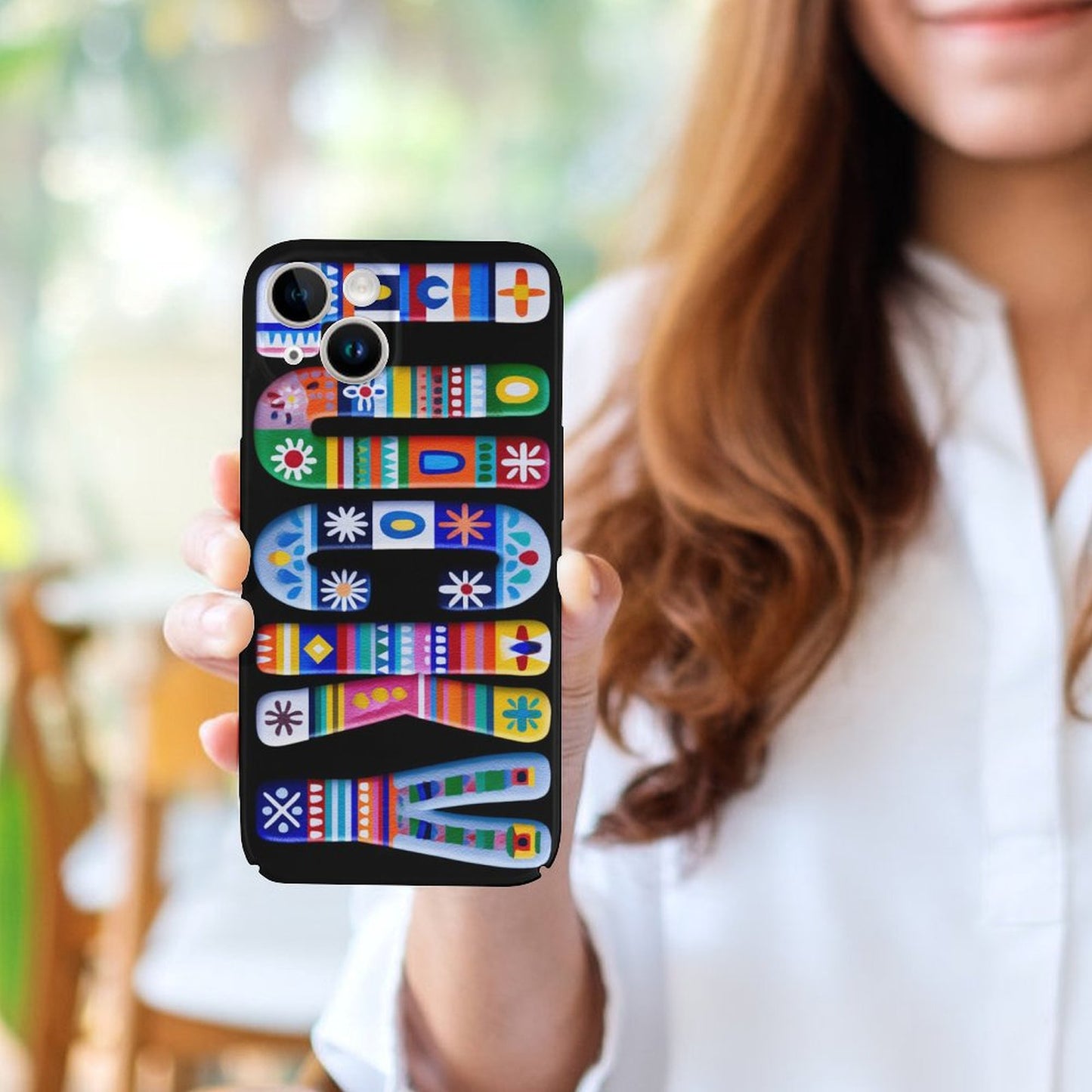 LOVE Colorful Totem iPhone 15 Case – Gift for Gemini & Sagittarius