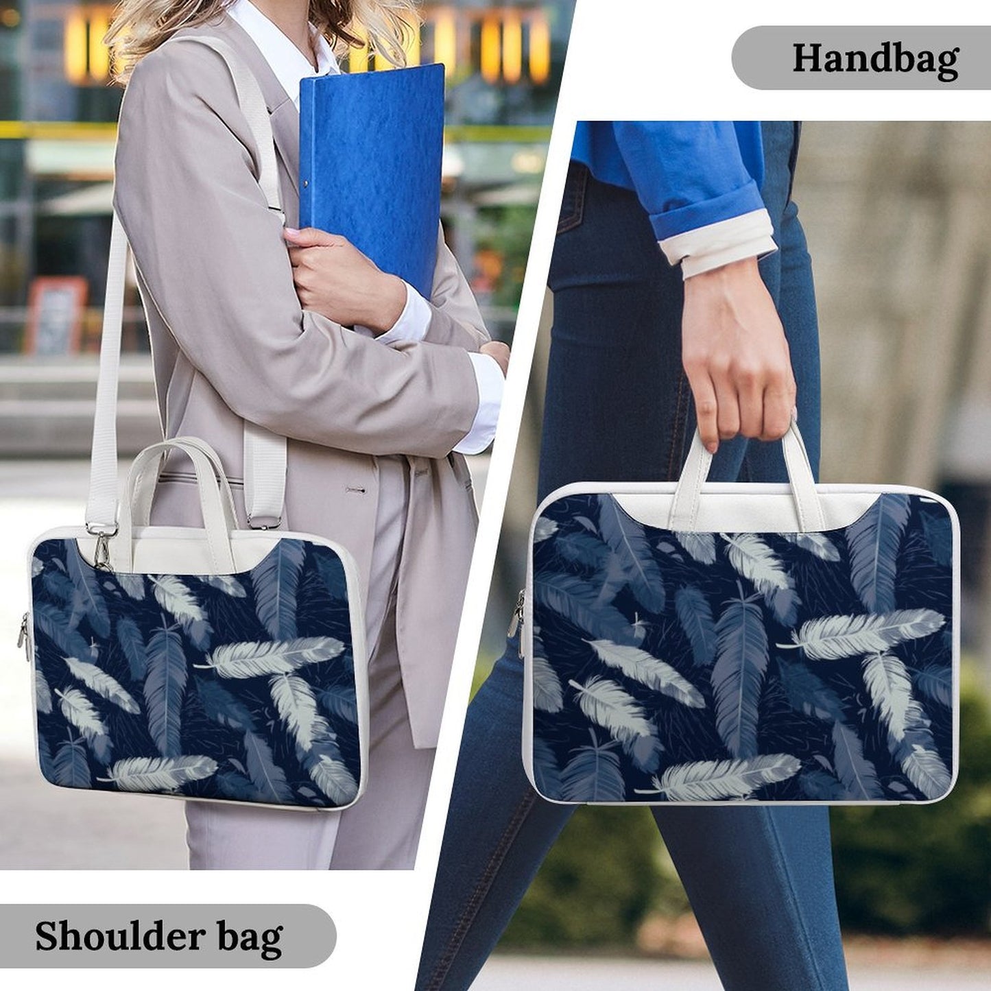 Feather Print Laptop Sleeve Bag – Model: Laptop Sleeve - 6A2B9K