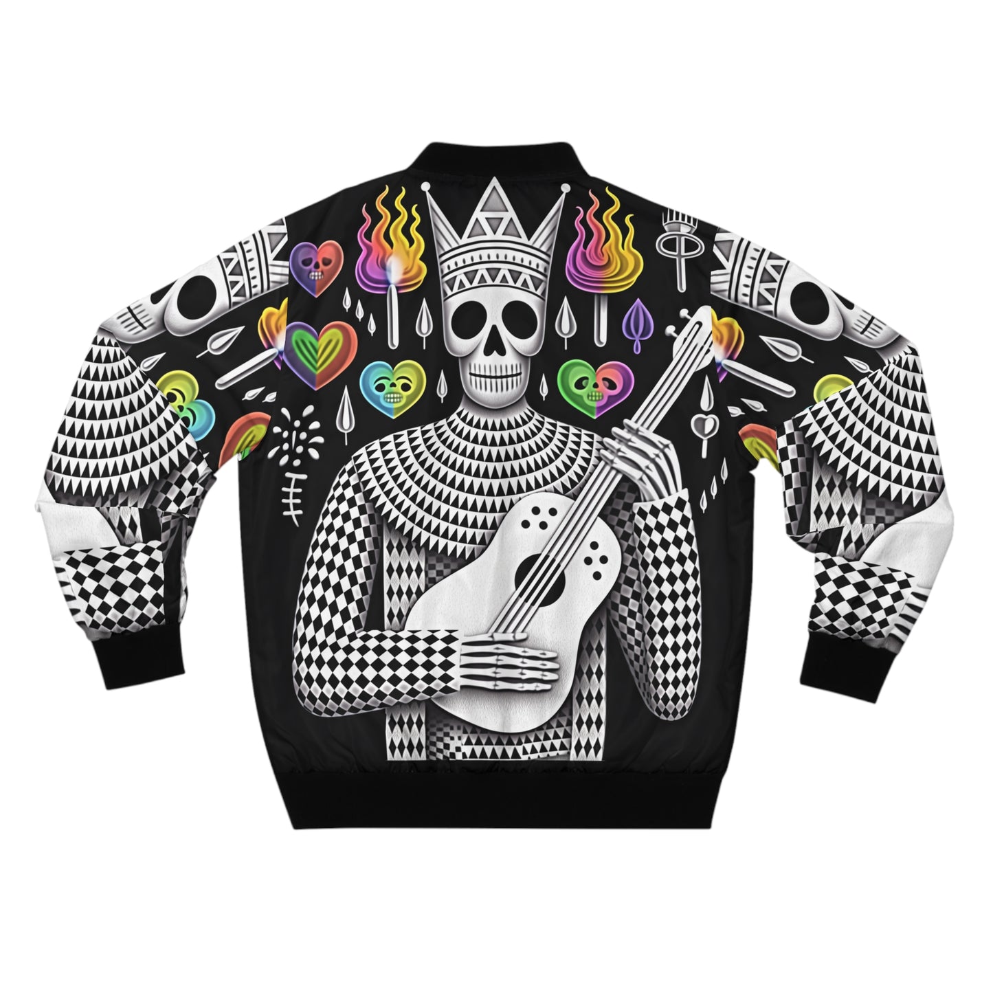 Skull Bomber Jacket|Men's Artistic Bomber Jacket, Skull Design, Vintage Style, Unisex Outerwear, Festival Fashion, Perfect Gift for Music Lovers