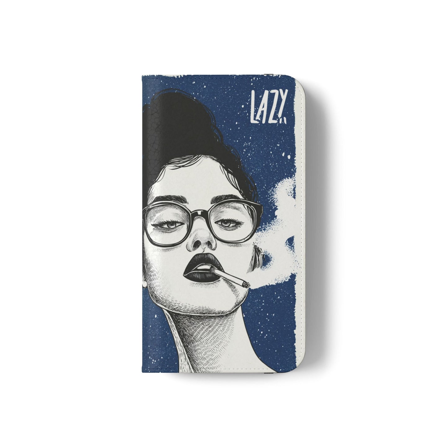 Phone Wallet Flip Case, Lazy Time Girl Design, Stylish Smartphone Case -iPhone case & Samsung Galaxy case, Gift for Her, Phone Accessory