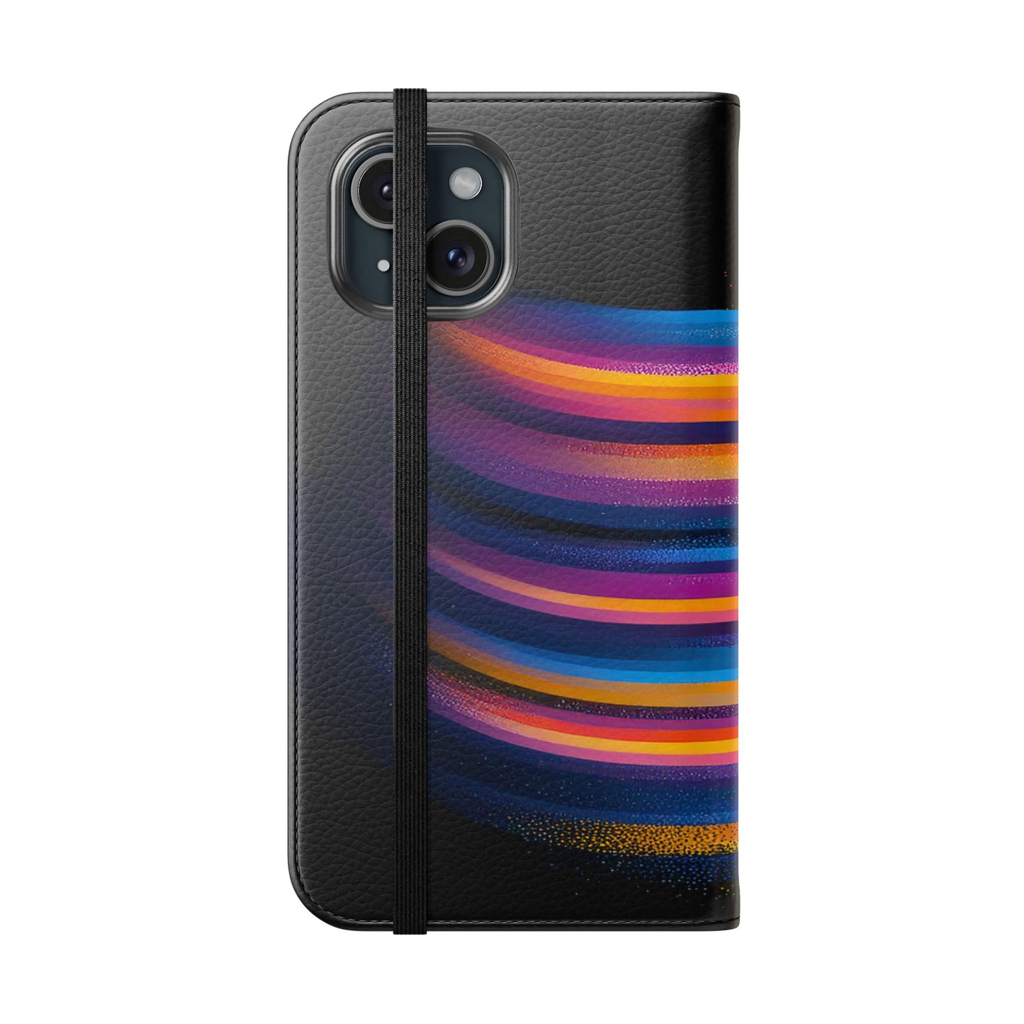 Rainbow Astronaut Flip Wallet Phone Case - Colorful Space Art Cover for iPhone 16 15 14 13 12 11 Pro Max & Samsung Galaxy S series