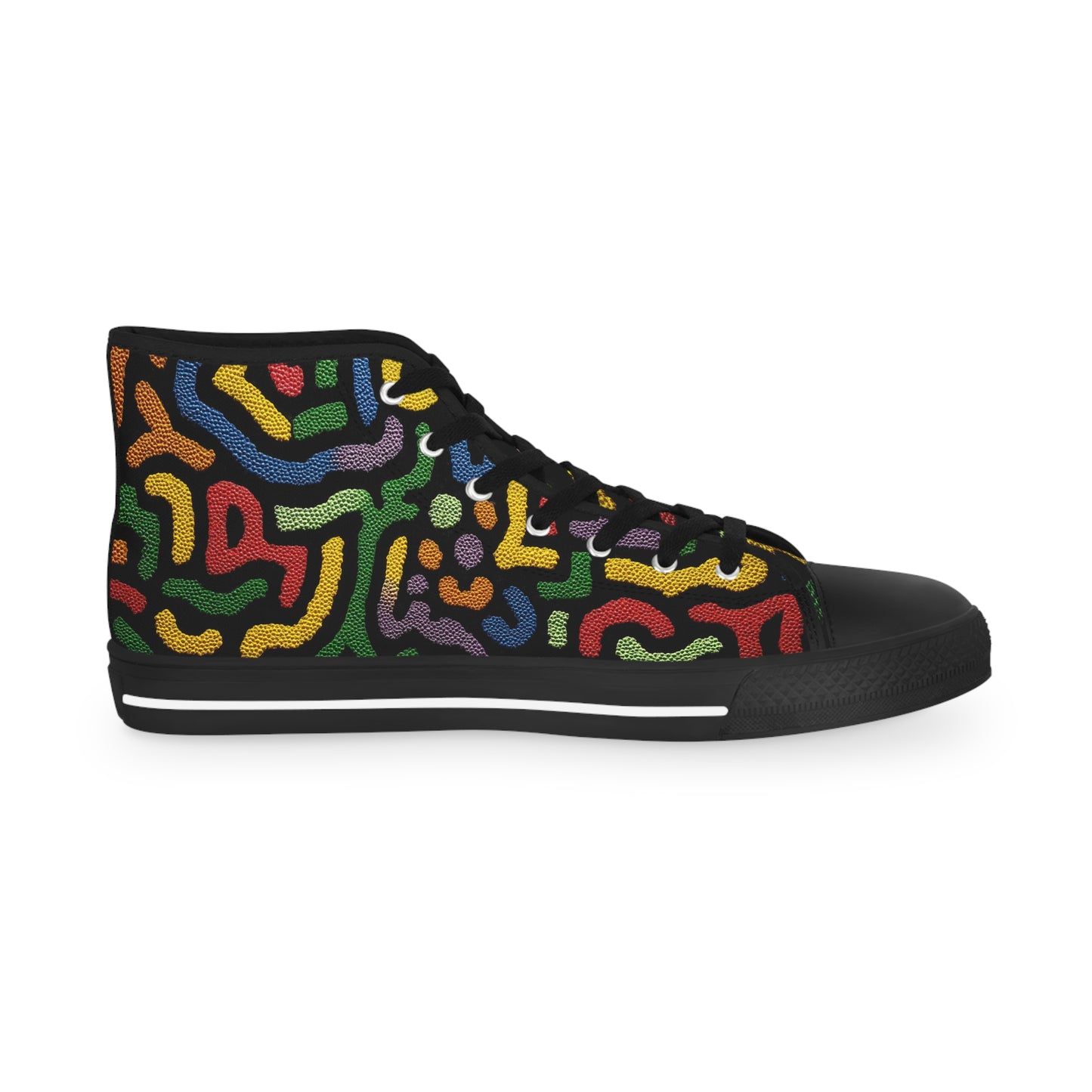 Colorful Men's High Top Sneakers, Colorful Abstract Print High Top Sneakers – Street Style Gift for Gemini & Sagittarius