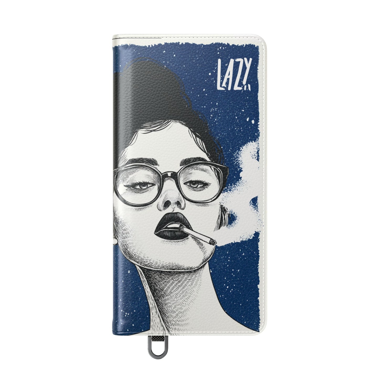 Phone Wallet Flip Case, Lazy Time Girl Design, Stylish Smartphone Case -iPhone case & Samsung Galaxy case, Gift for Her, Phone Accessory