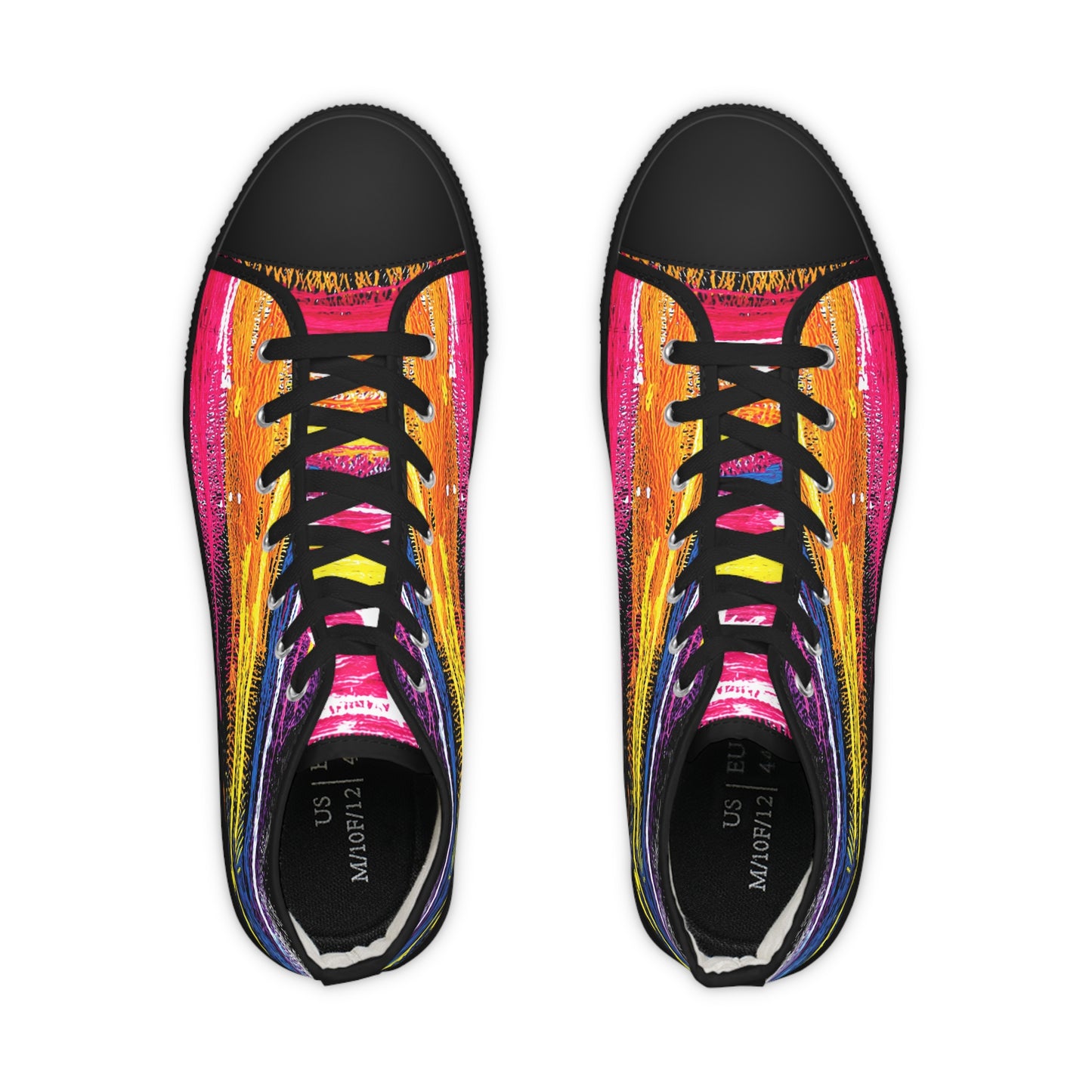 Colorful Sneakers-Graffiti Rainbow High Top Sneakers: Gift for Aquarius & Leo